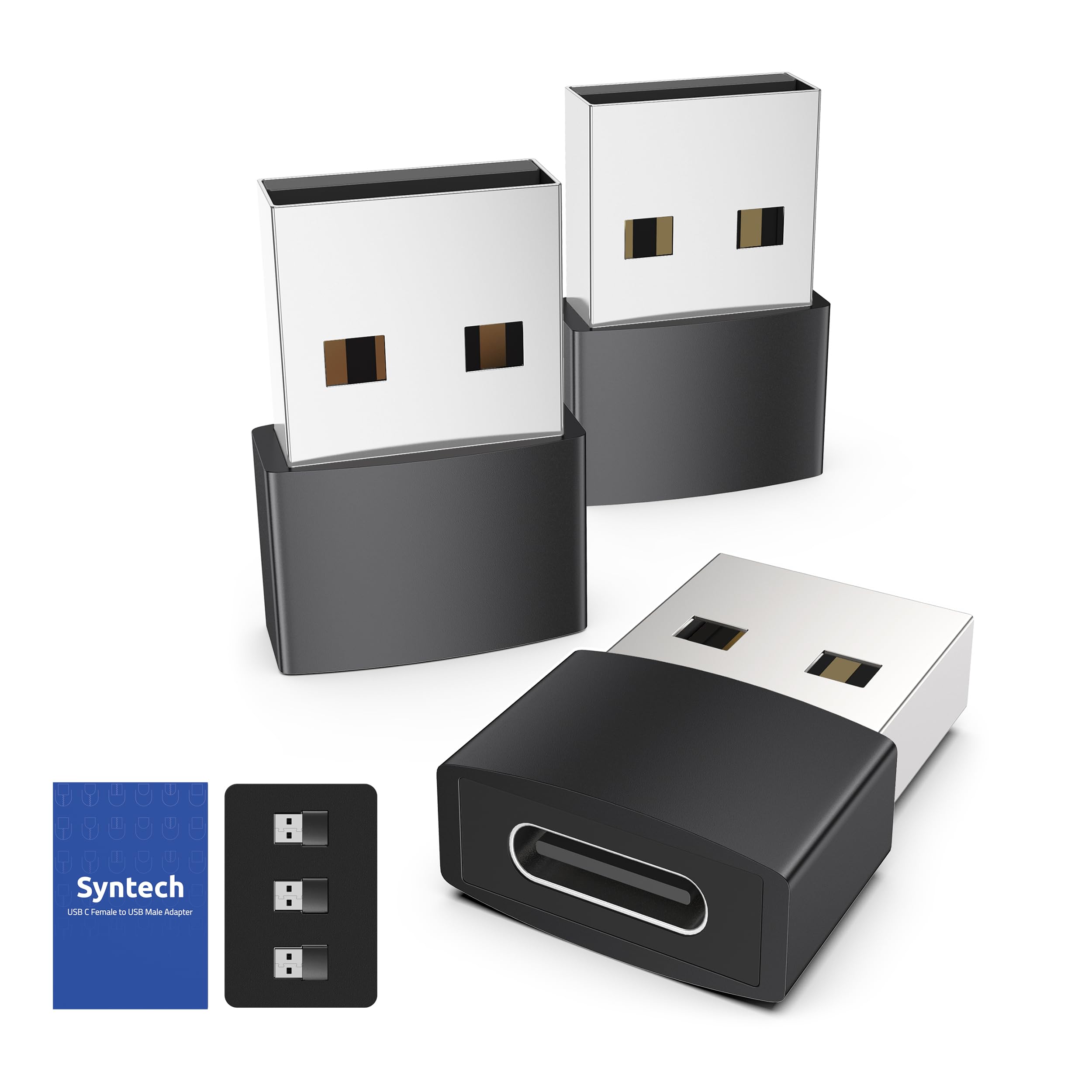 Syntech Usb C Female To Usb Male Adapter Pack Of 3 Type C To Usb A Converter Compatible With Iphone 15/14/13/12 Pro Max Ipad Air