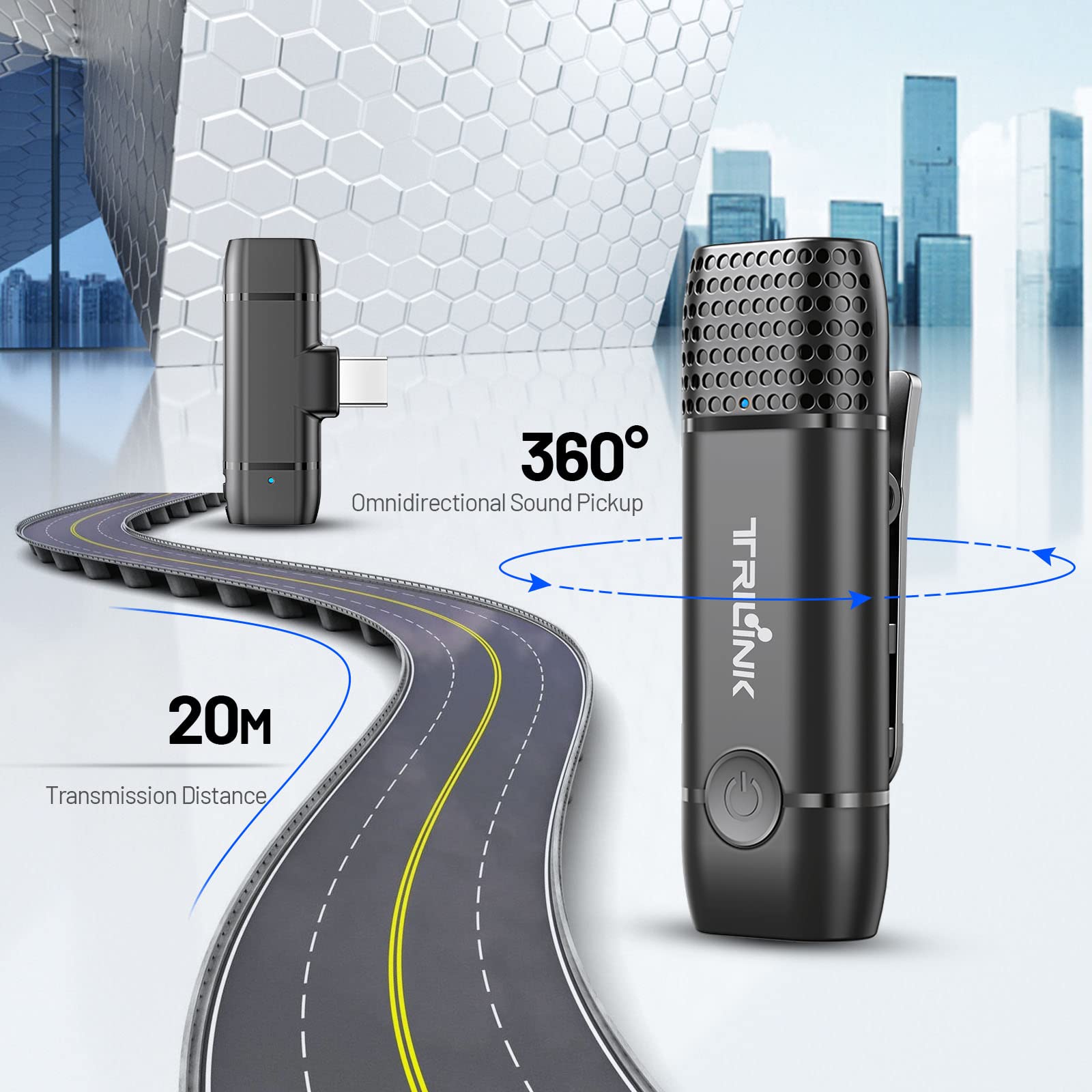 Usb C Wireless Lavalier Microphone, Mini Lapel Mic Compatible With Ipad Pro, Google, Samsung And More Type C Smartphone, Tablet,
