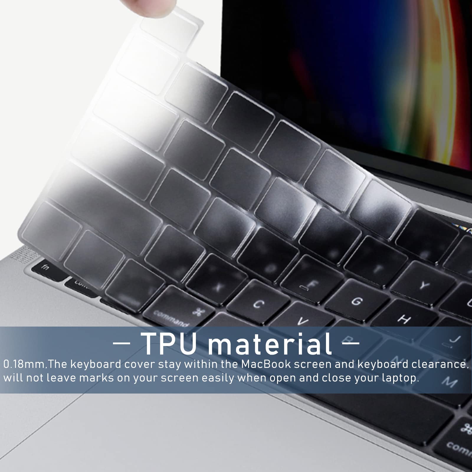 Clear Ultra Thin Tpu Keyboard Cover For 2022 Macbook Pro 13'' M2 Chip(2022)/M1 Chip (2020) / Macbook Pro 16''(2019/2020), Model