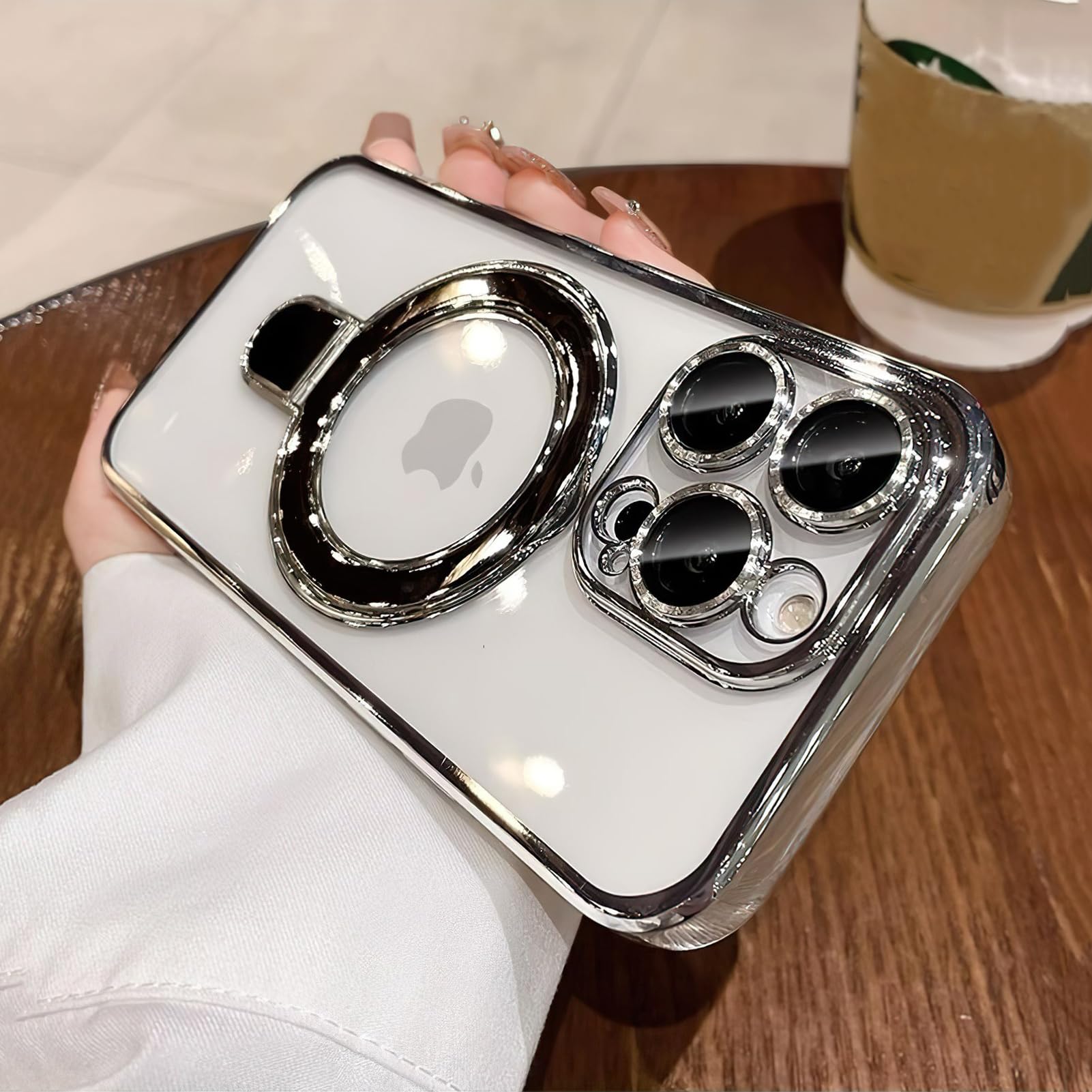 Lxk Magnetic Invisible Stand For Iphone 15 Pro Max Case Compatible With Magsafe, Military Grade Protection, With Camera Protecto