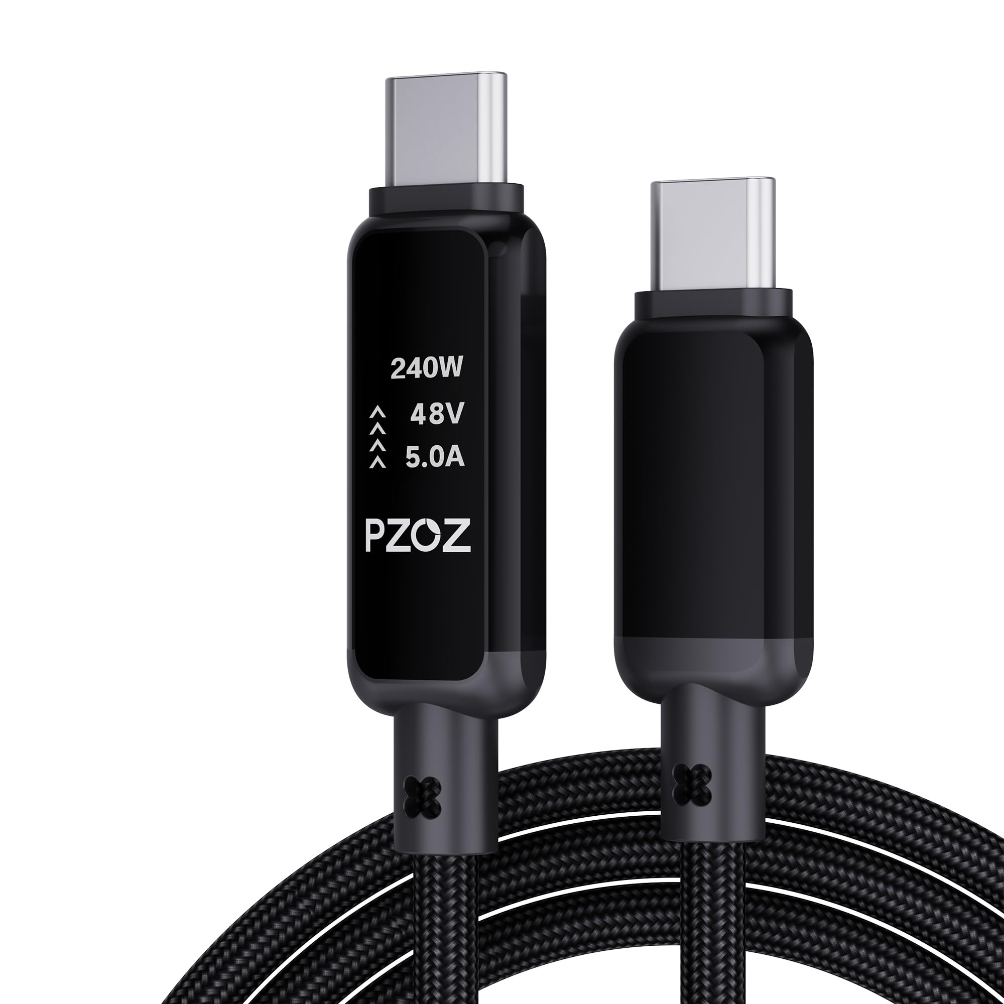 pzoz USBC to USBC Cable, 240W PD 3.1 Fast Charging with LED Display