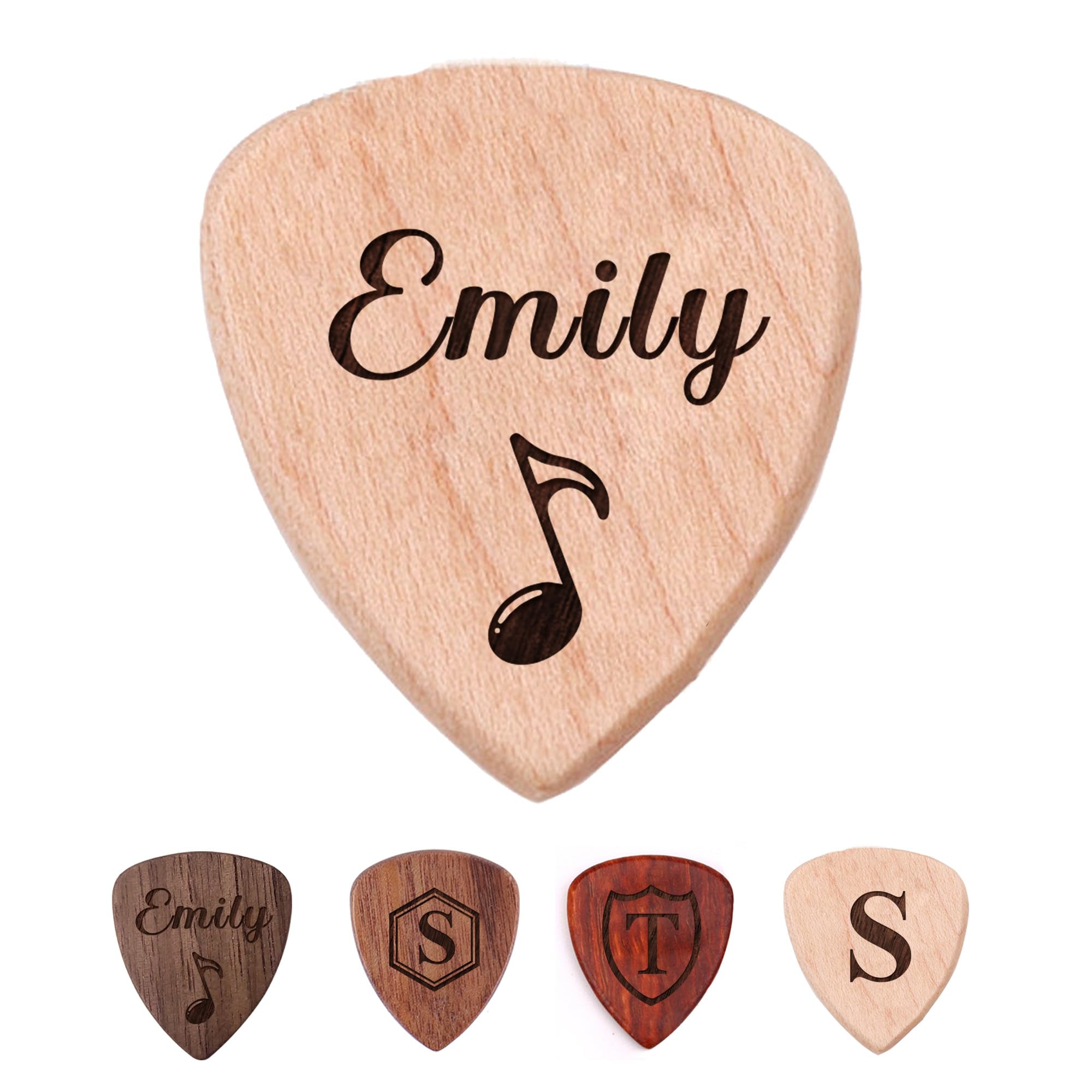 Personalized Guitar Picks Engraved Wooden Guitar Pick Personalized Gifts For Men Him Kids Her Daughter Guitar Plectrums For Birt
