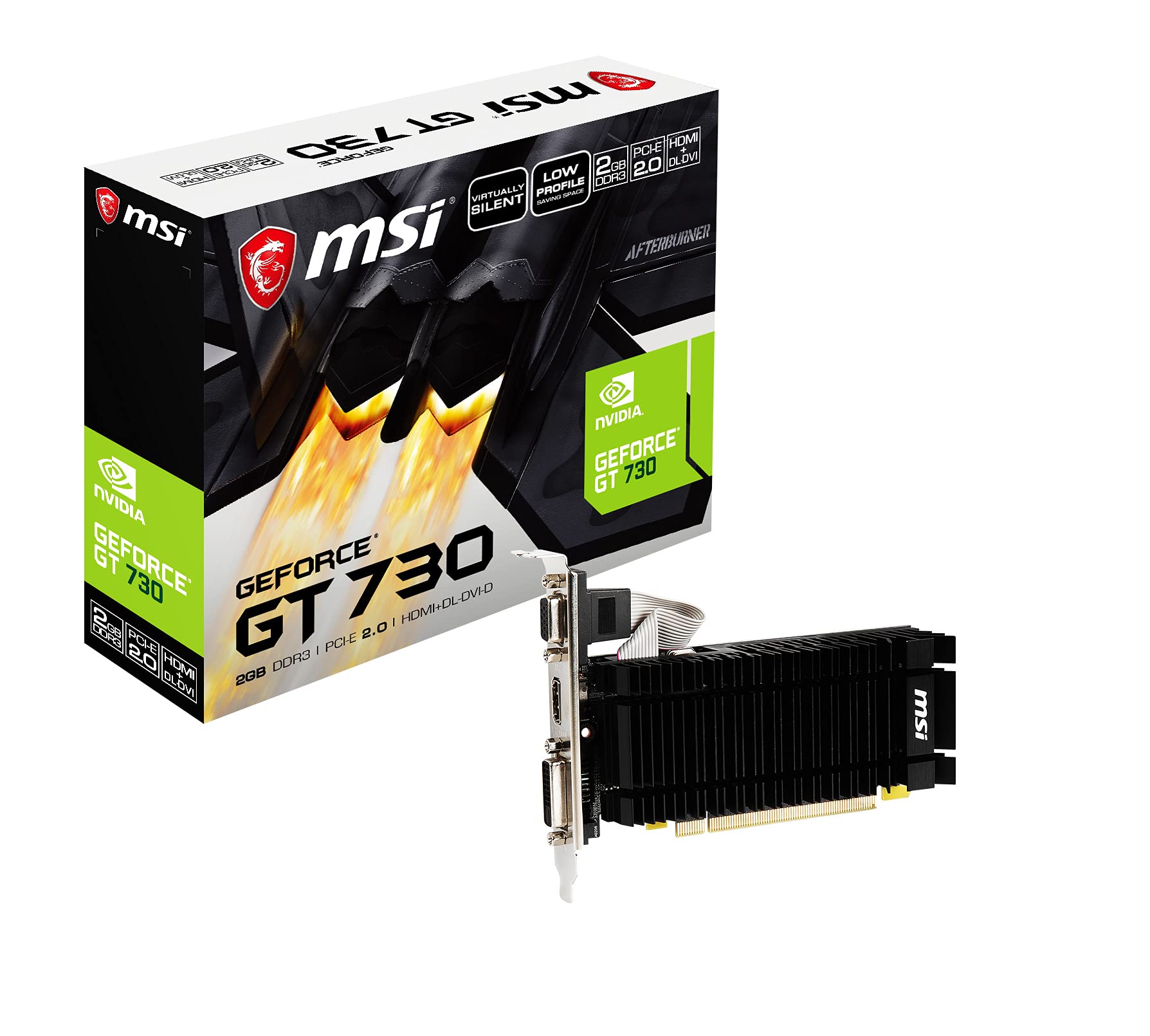 Msi Gaming 64 Bit Dual Link Dvi D/Hdmi Nvidia Geforce Low Profile Graphics Card (N730K 2Gd3H/Lpv1)