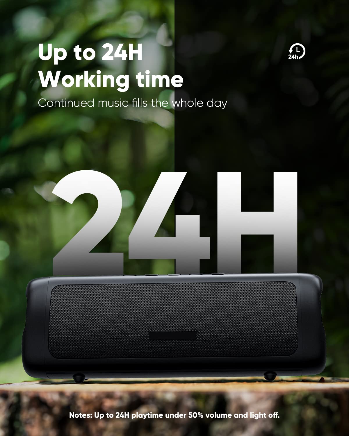 Bluetooth Speaker With Hd Sound, Portable Wireless, Ipx5 Waterproof, Up To 24H Playtime, Tws Pairing, Bt5.3, For Home/Party/Outd