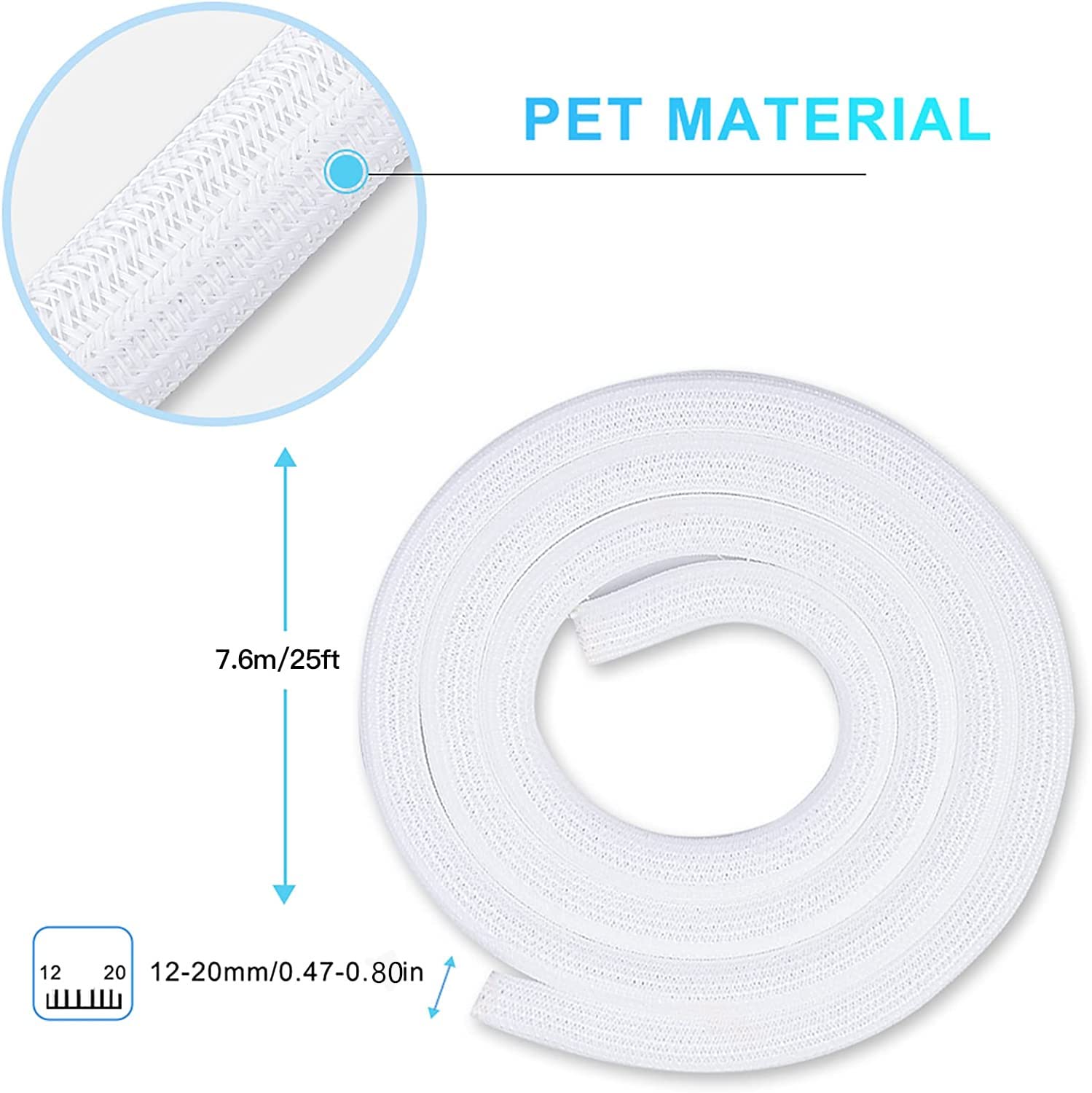 Agptek Cable Sleeve Cover 25Ft   4/5 Inch Cord Management Wire Organizer Under Desk, Home Office Computer Wire Cover Hider Cord