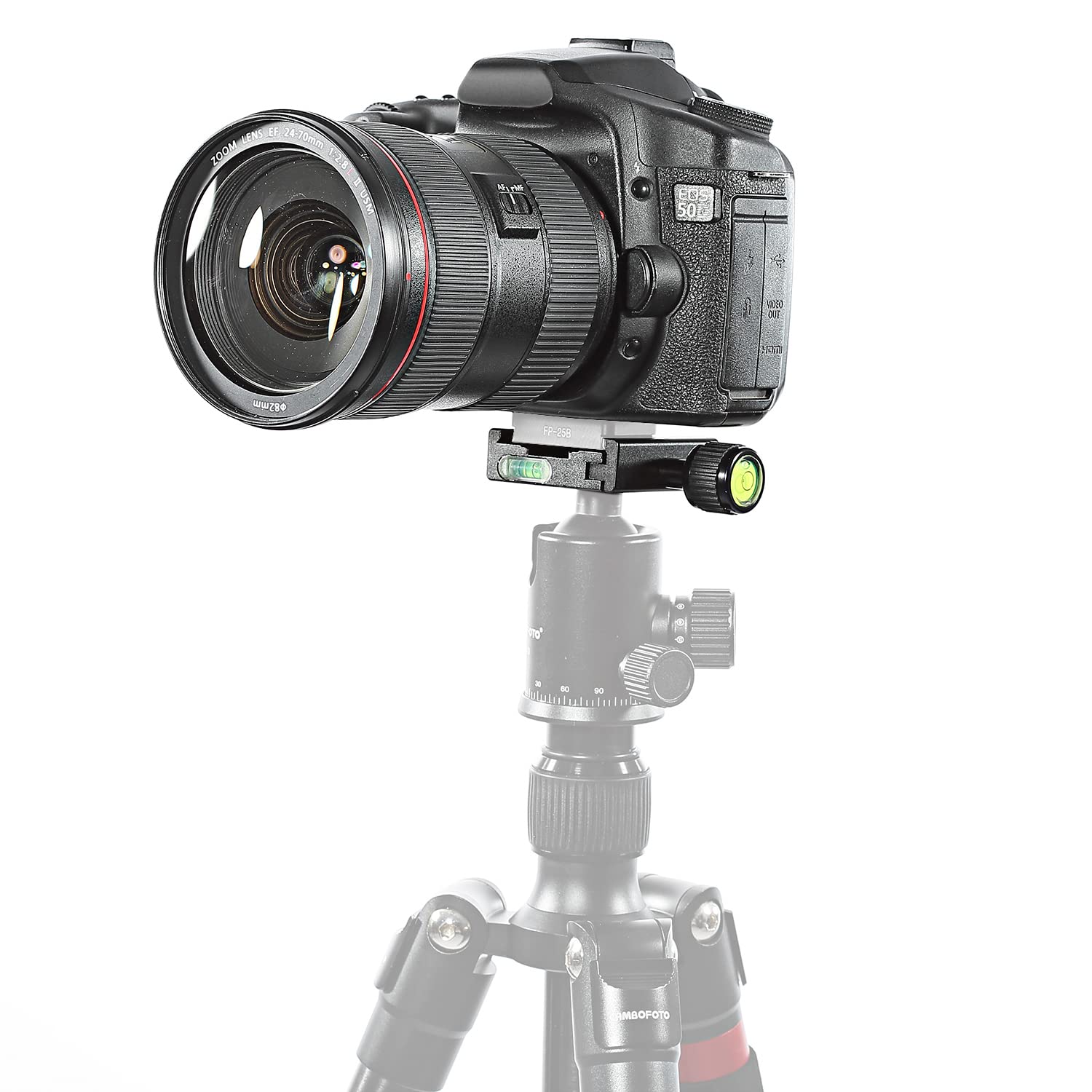 Neewer Aluminium 50Mm Quick Release Plate Qr Clamp 3/8 Inch With 1/4 Inch Adapter And Built In Bubble Level