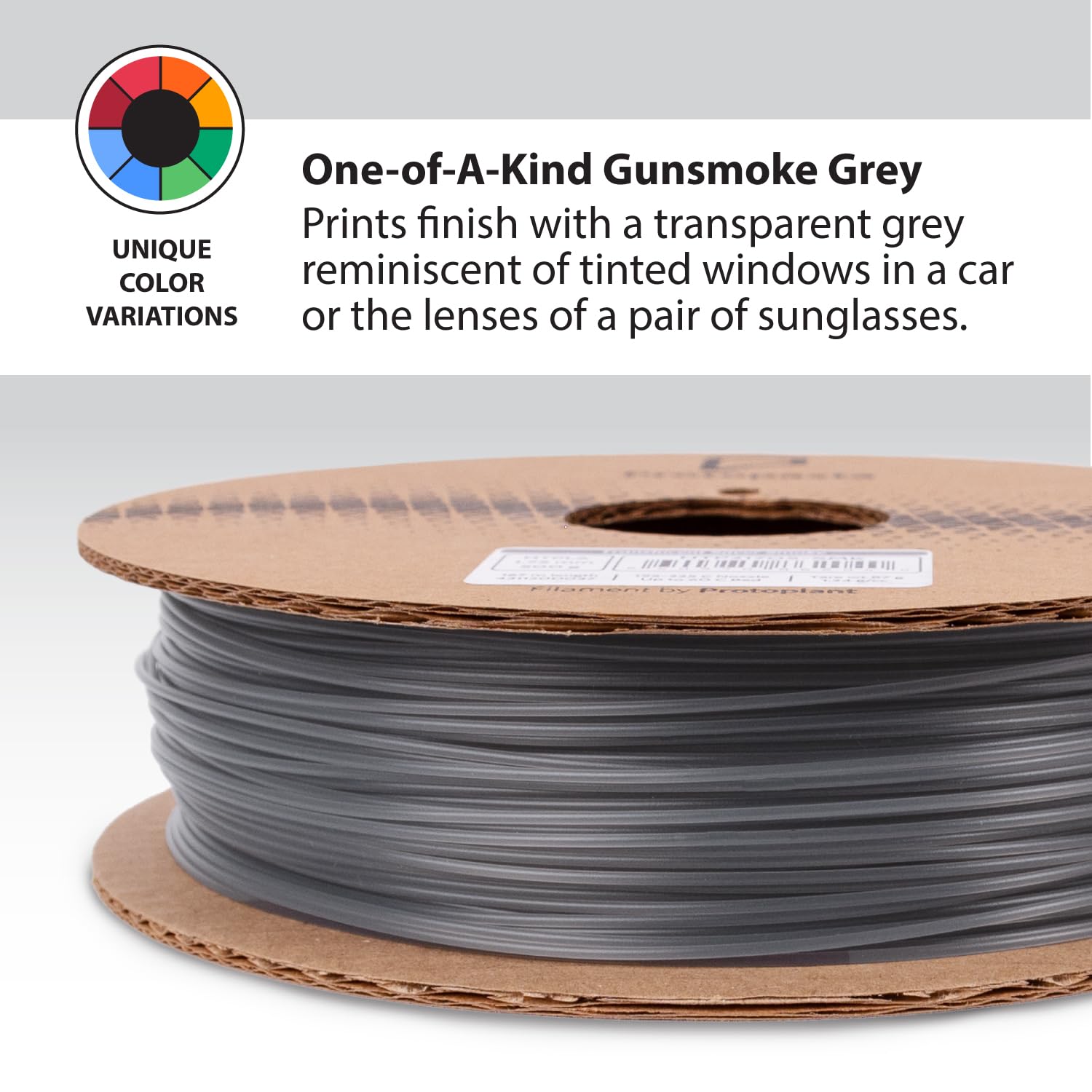 Protopasta Pla 3D Printer Filament | 1.75Mm | Silver Smoke Grey Translucent Ht Pla | 500G Spool