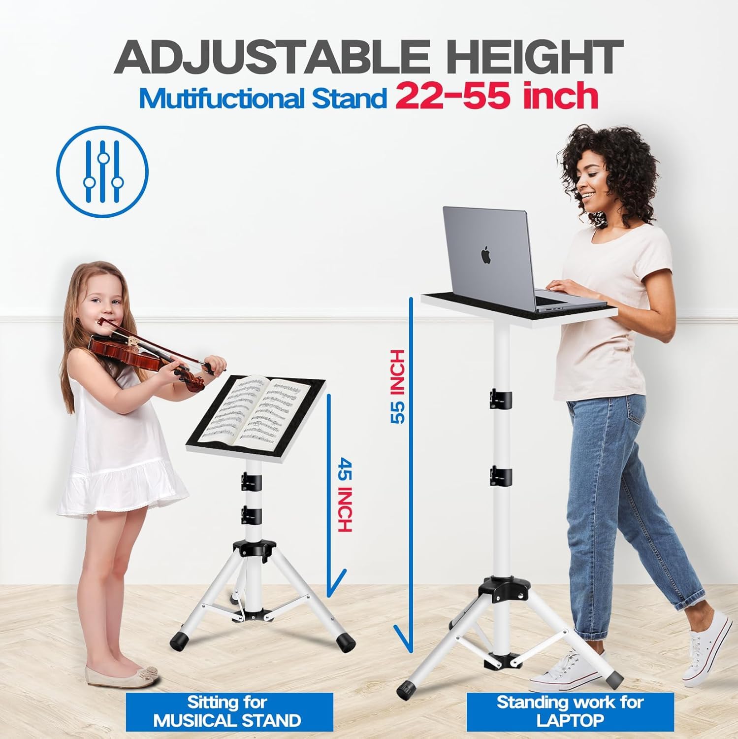 Rehoseup Heavy Duty Projector Stand, 33Lb Load Bearing & 22-55 Height Adjustable, For Projector/Laptop/Dj Gear, Outdoor/Office/S