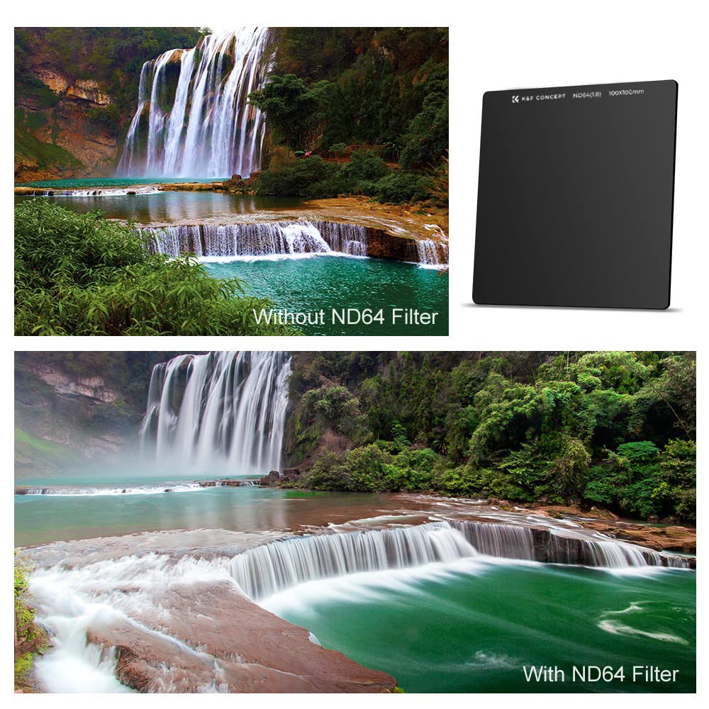 K&F Concept 100 X 100Mm Nd64 (6 Stop) Square Filter Ultra Slim Hd 28 Multi Layer Coatings Neutral Density Import Agc Optical Gla