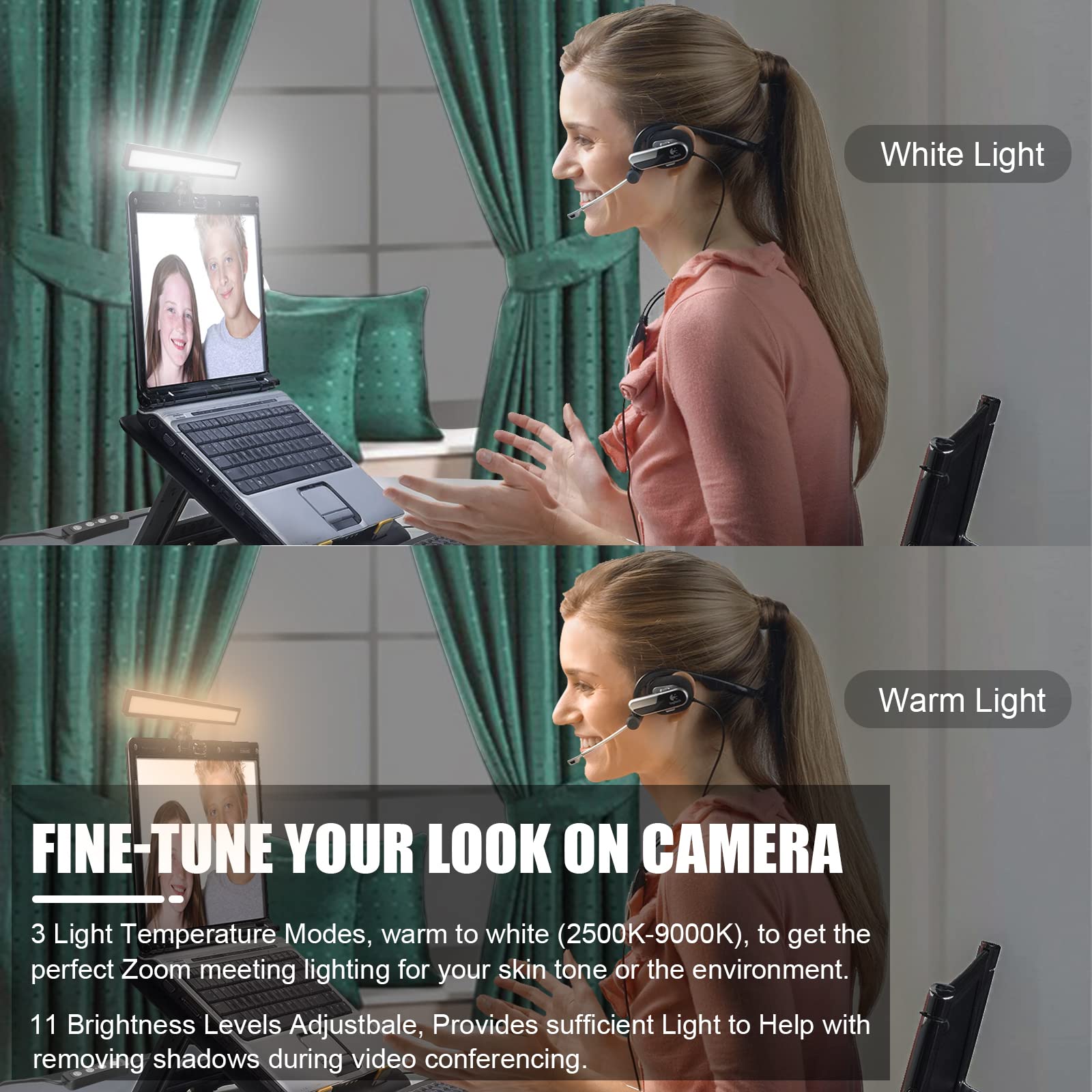 Video Conference Lighting, Luxceo Zoom Light For Remote Working, Webcam Lighting For Laptop, Zoom Calls, Live Streaming, Online