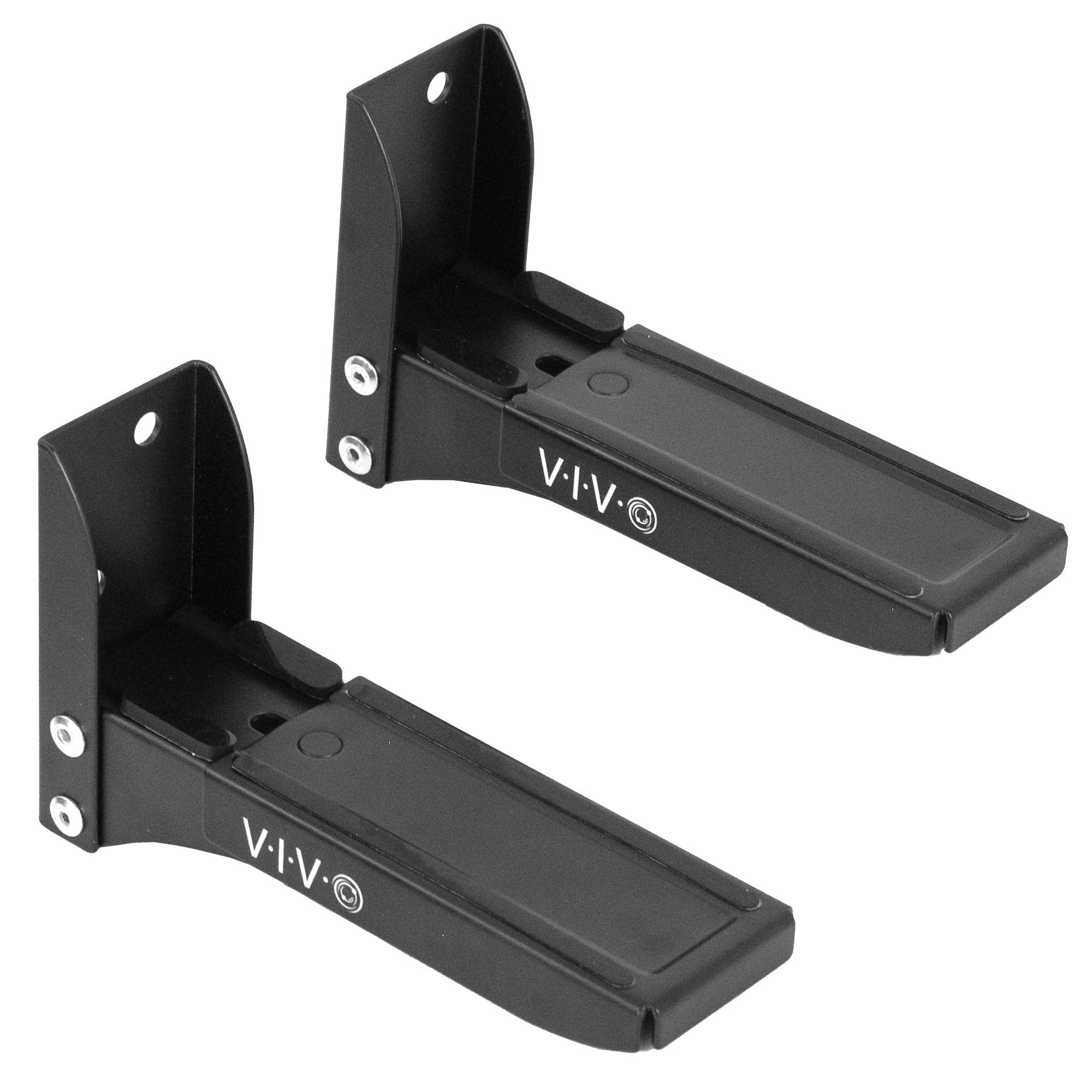 Vivo Steel Universal Dual Soundbar Wall Mount L Brackets, Adjustable Extending Speaker Arm Holders, Black, Mount Spsb4