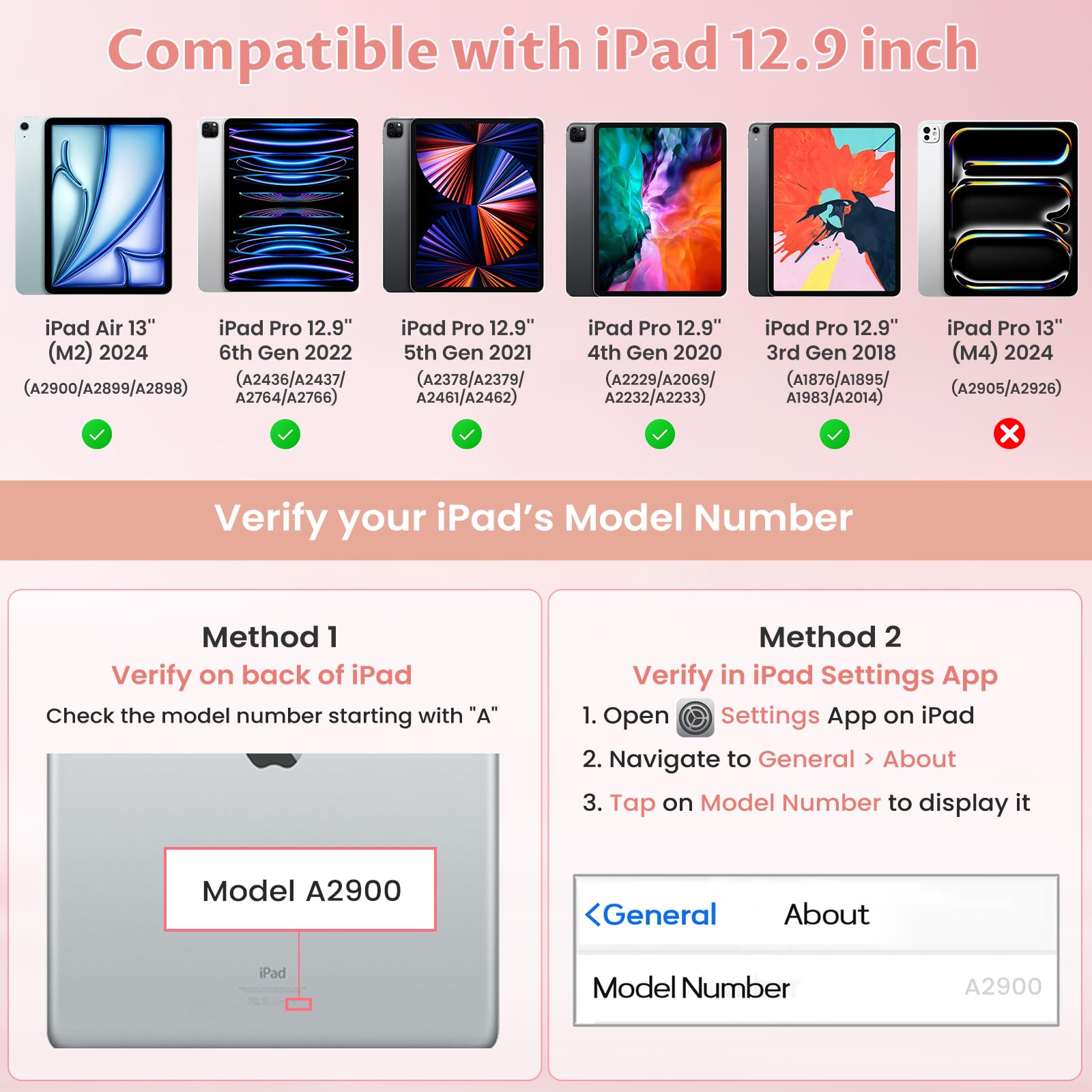 Oyeeice For Ipad Pro 12.9 Case With Keyboard (6Th, 5Th Generation) & Ipad Air 13 Inch M2   Wireless Detachable Bt Backlit Magnet