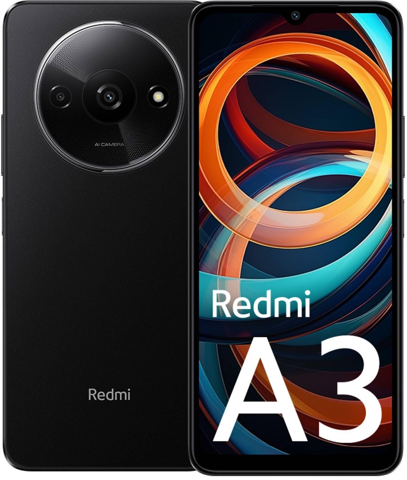 Xiaomi Redmi A3 4G Lte (Tmobile Tello & Global) 64Gb + 3Gb Global Rom Unlocked 6.71 8Mp Dual Camera (Midnight Black)