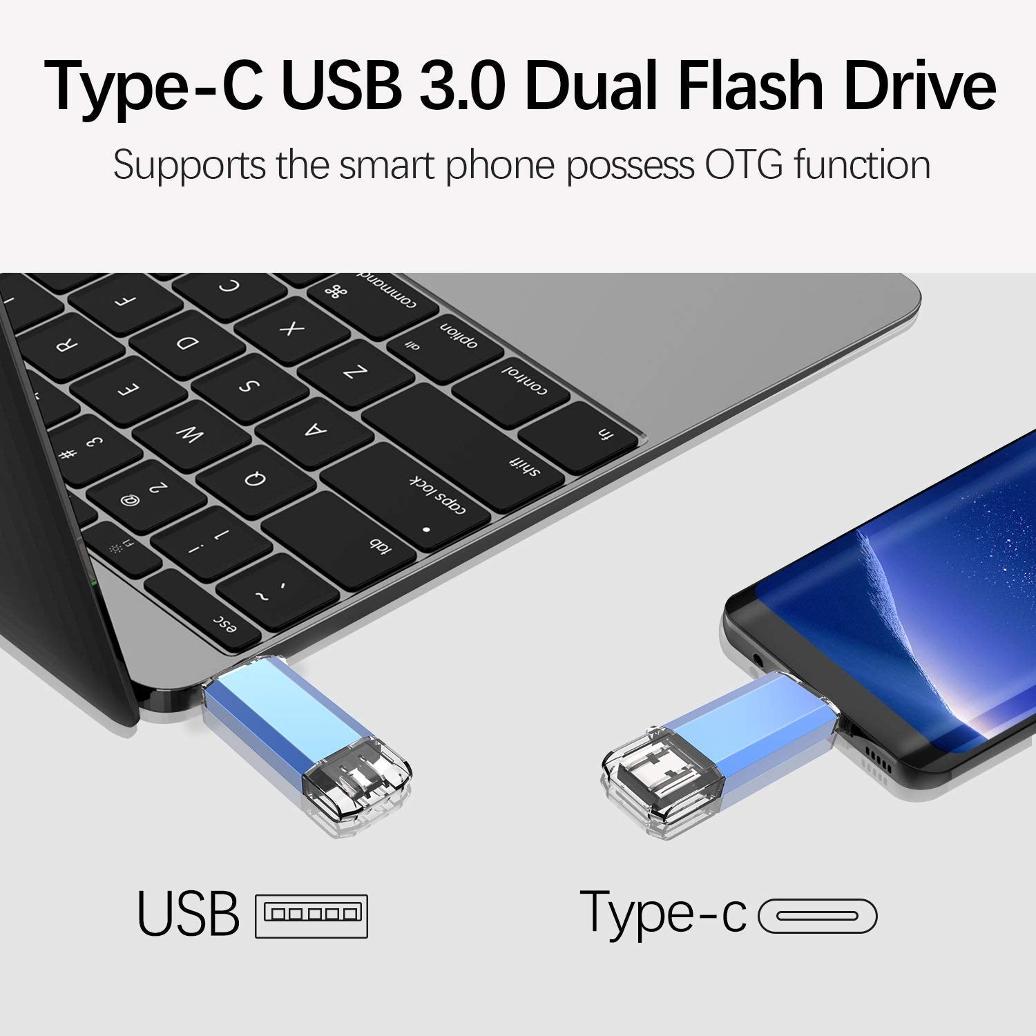 Kootion Usb C Flash Drive 32 Gb 2 In 1 Usb 3.0 + Usb Type C Thumb Drive High Speed Up To 90 Mb/S Dual Otg Thumb Drive Usb Stick