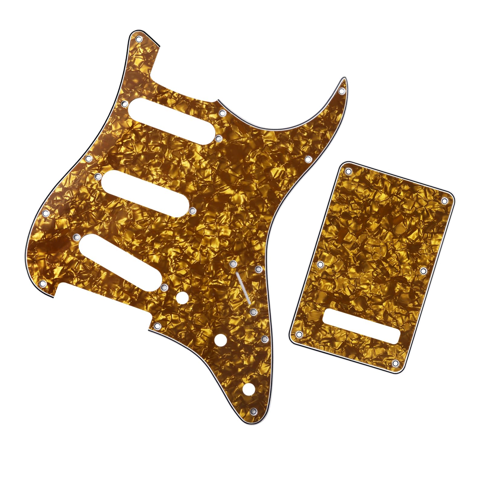 Banworks 4 Ply Strat Sss Pickguard 11-Hole Pickguard Scratch Plate With Backplate 6-Hole Trem Tremolo Cover Set For Usa/Mexican