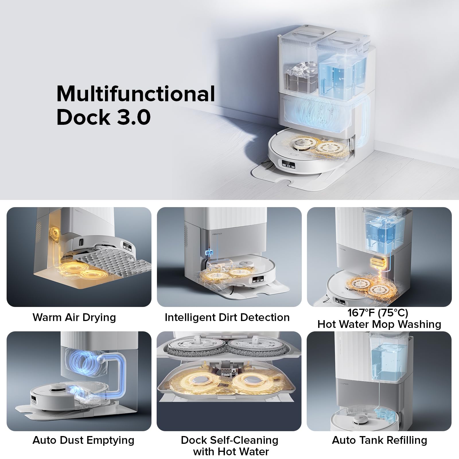 Roborock Qrevo Edge Robot Vacuum And Mop, 18,500Pa Suction, Zero Tangling, Flexiarm Arc Side Brush, Flexiarm Mop, Adaptilift Cha