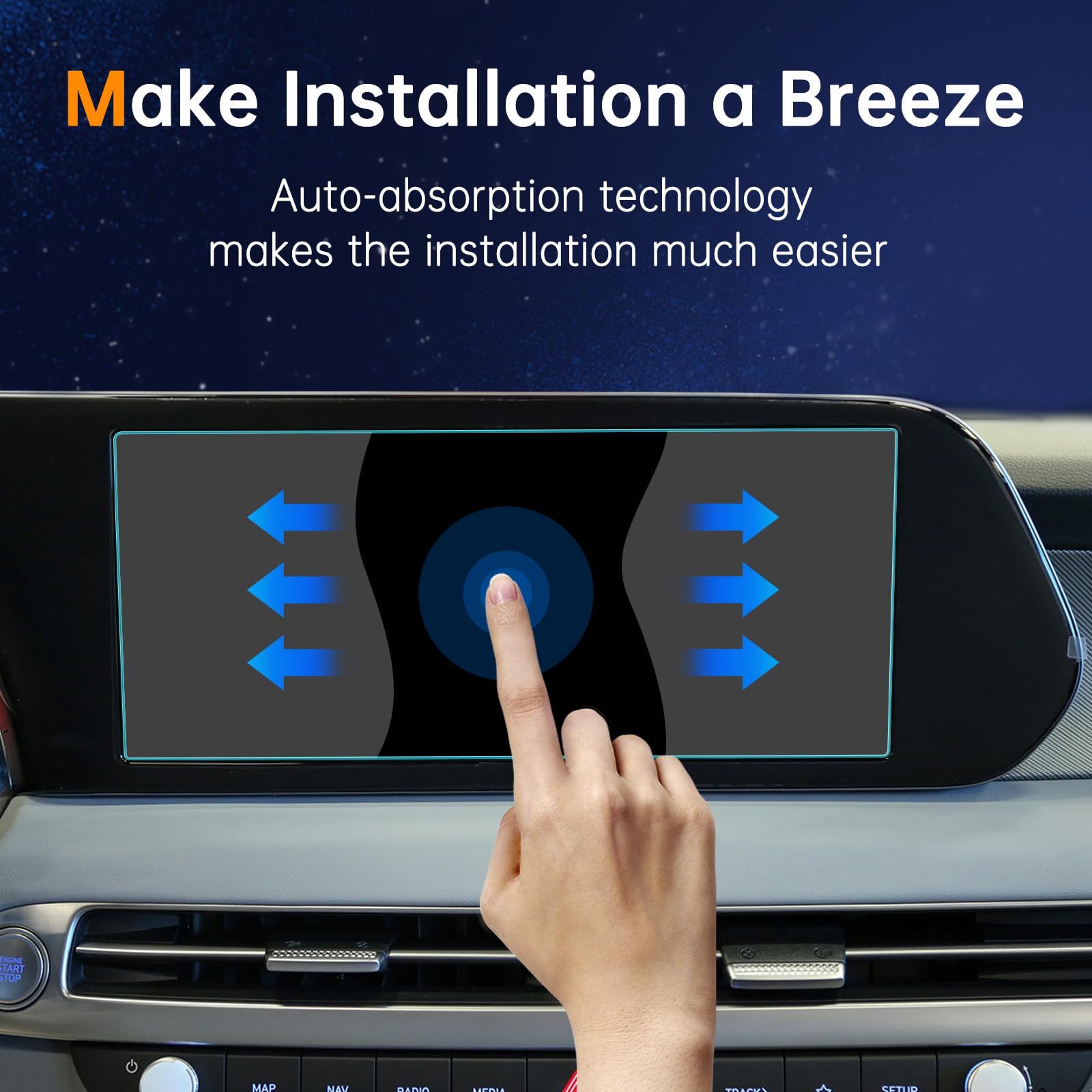 Shaohao For 2024 2025 Hyundai Pasalide Screen Protector Matte Fit For Hyundai Palisade Accessories 2025 2024 2023 Palisade (Se/Sel/Xrt/Limited/Calligraphy) 12.3 Inch Anti Glare Navigation Cover