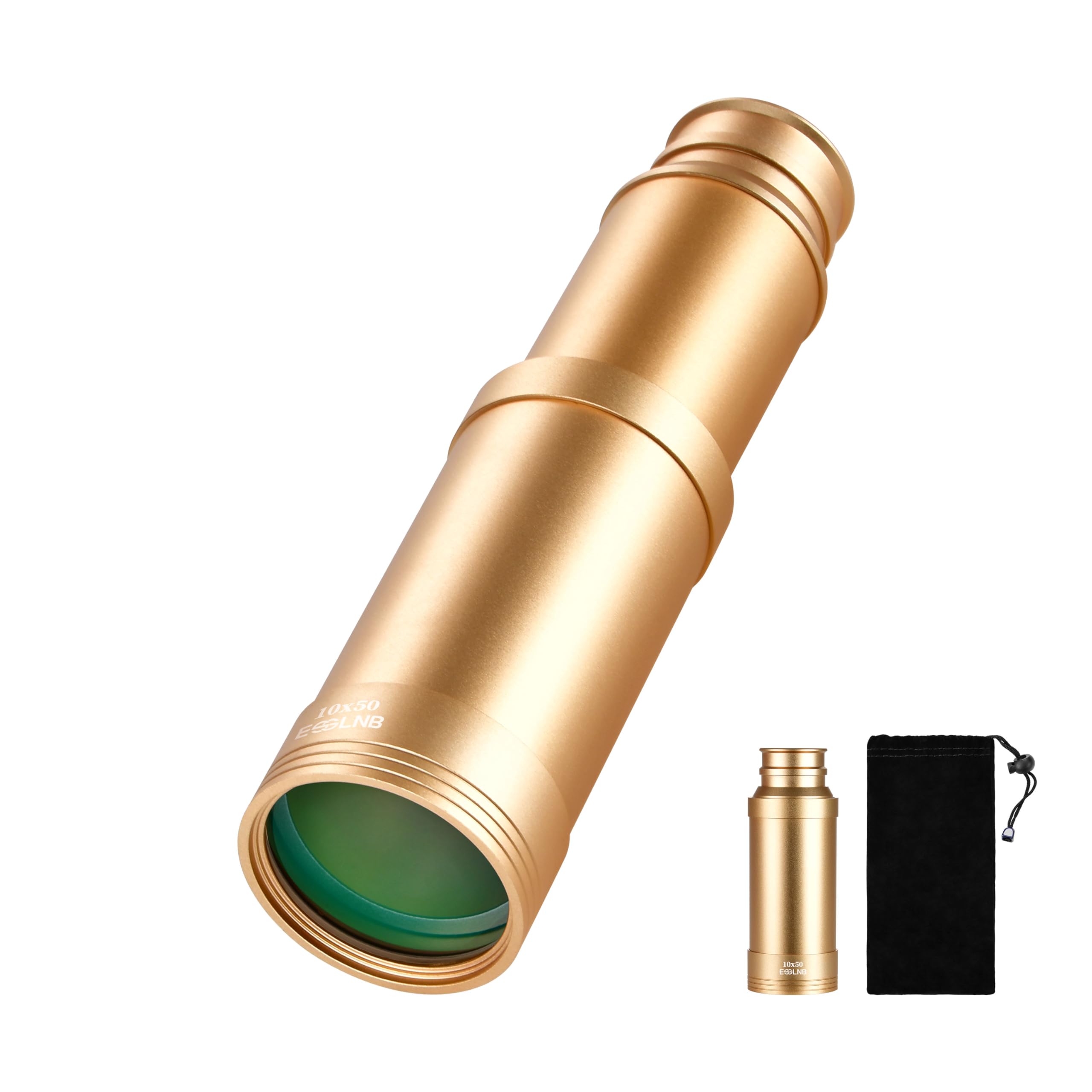 Esslnb Pirate Monocular Telescope, 10X50 Handheld Collapsible Brass Telescope For Kids & Adults, Zoomable Portable Waterproof Sp