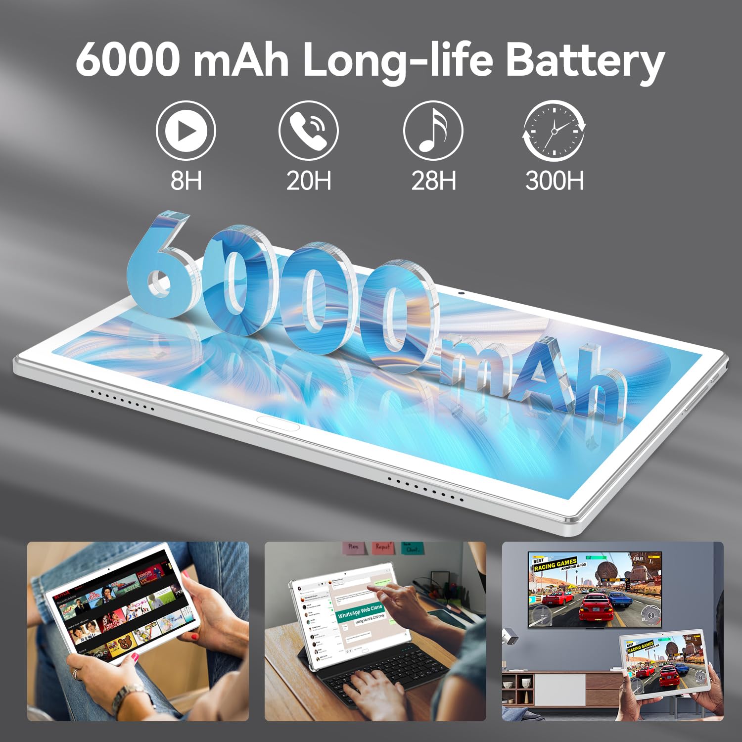 Newest 2024 Android 13 Tablet 10.1 Inch, Dual 4G Cellular Tablets With 64Gb Rom+512Gb Expandable, 3 In 1 Tablet With Keyboard Mo