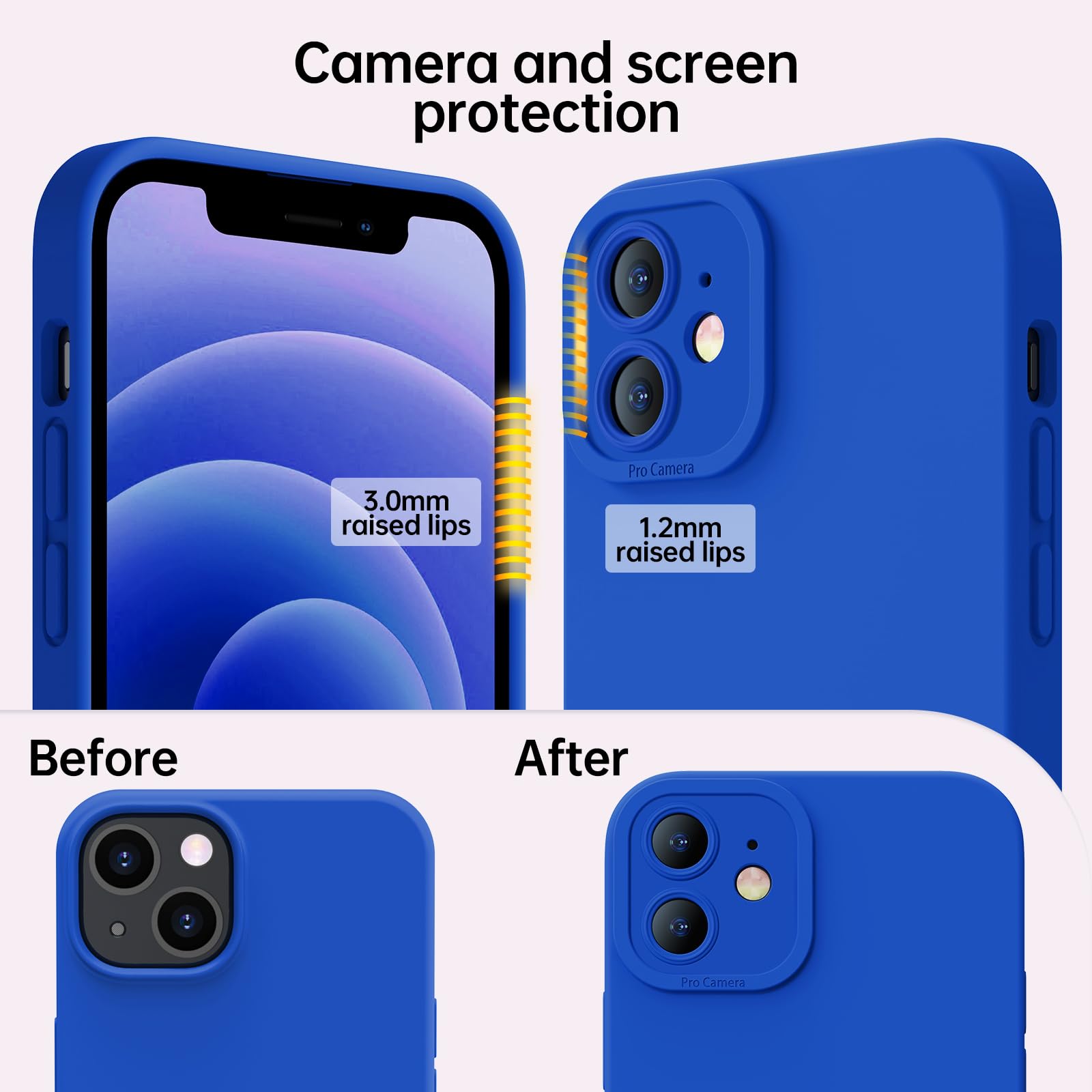 Kiresen Designed For Iphone 12 Case With Screen Protector   Upgraded Camera Protection   Wireless Charging Compatible   Silicone