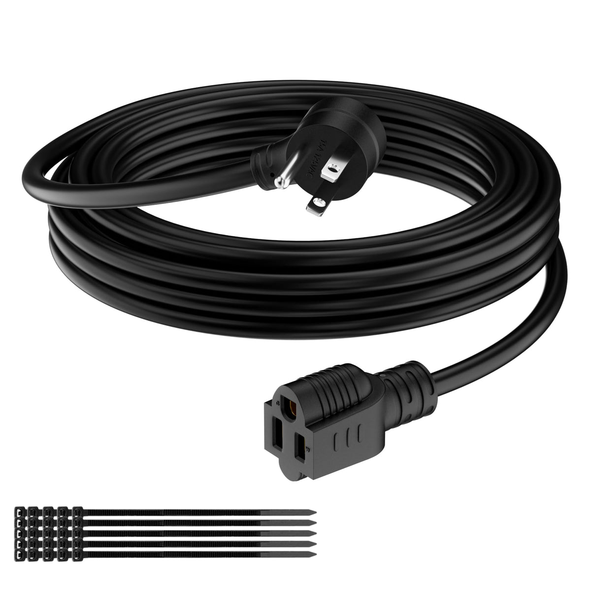Extension Cord 6 Ft, 3 Prong Extension Power Cord, 45 Degree Plug Design, 16/3 Gauge Flexible Cold, 13A 1625W 16Awg, Save Space