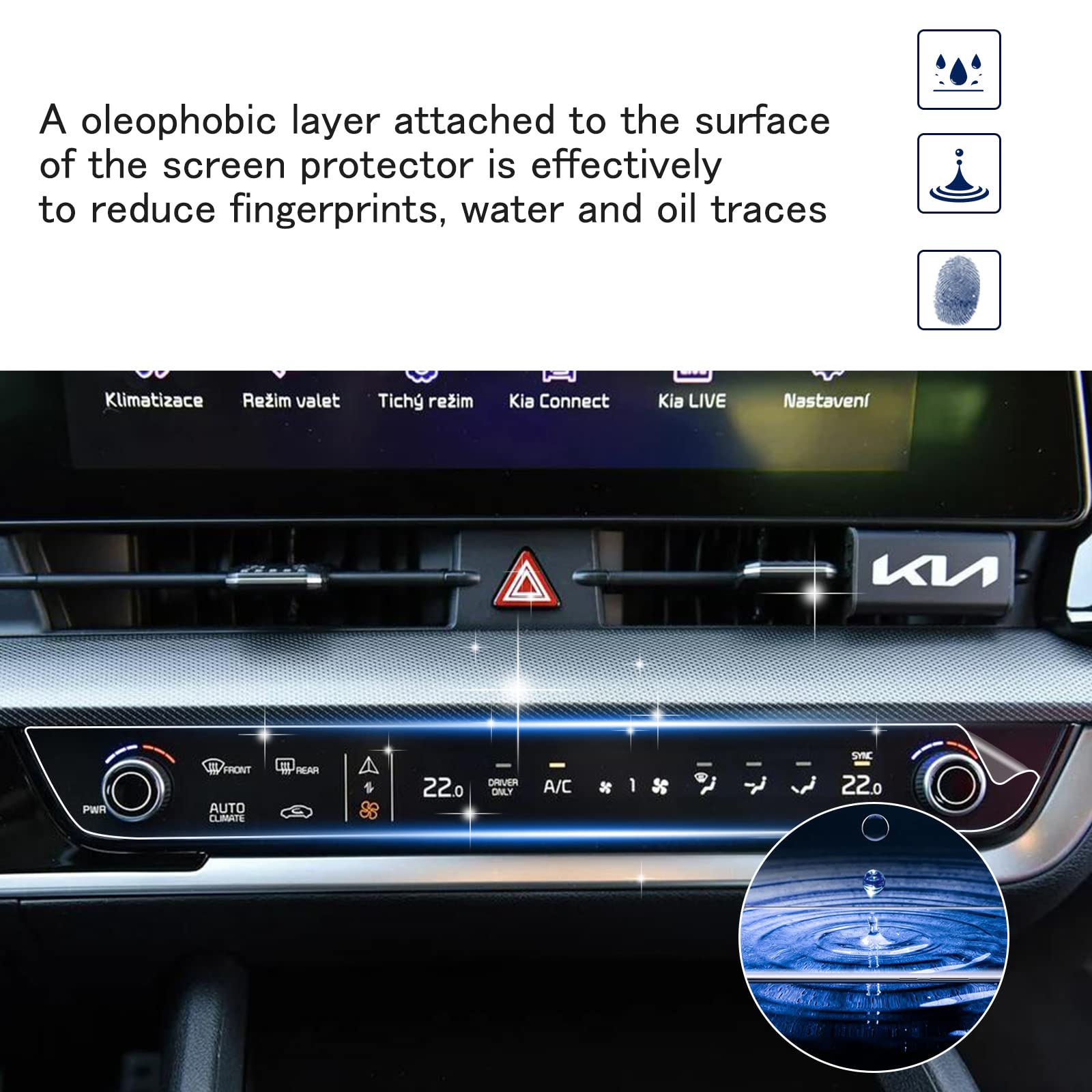 Shaohao For 2023 2024 Kia Sportage Screen Protector 2023 2024 Sportage Ac Panel Screen Protector, For 2023 2024 Kia Sportage Accessories Air Conditioner Screen A/C Touch Contorl Screen Cover