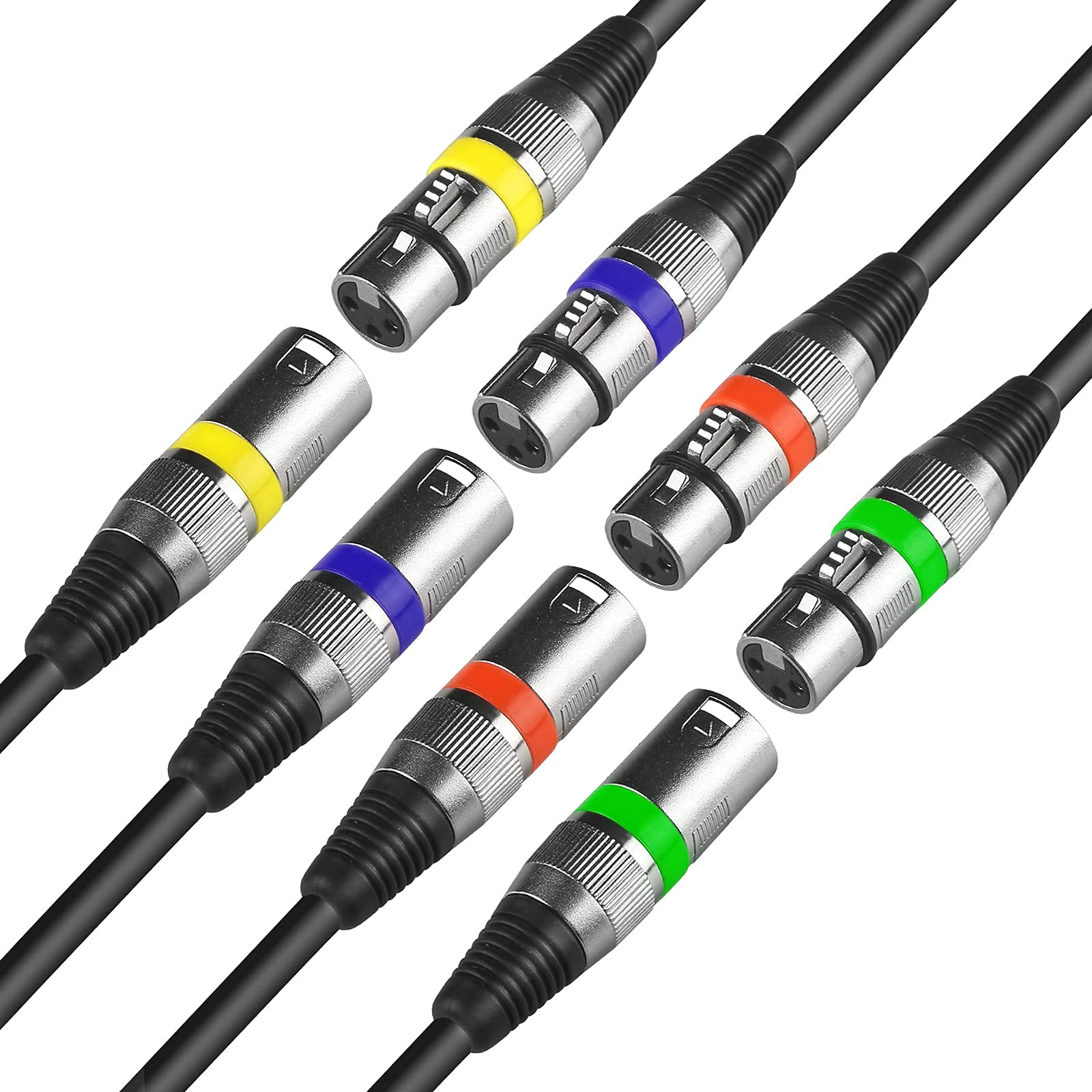 4Pack 3 Pin Dmx Cables Male Female Xlr Patch Cables, Cable Dmx 1.2M 4Ft Xlr Male To Xlr Female Light Dmx Cable With 3 Pin Connec