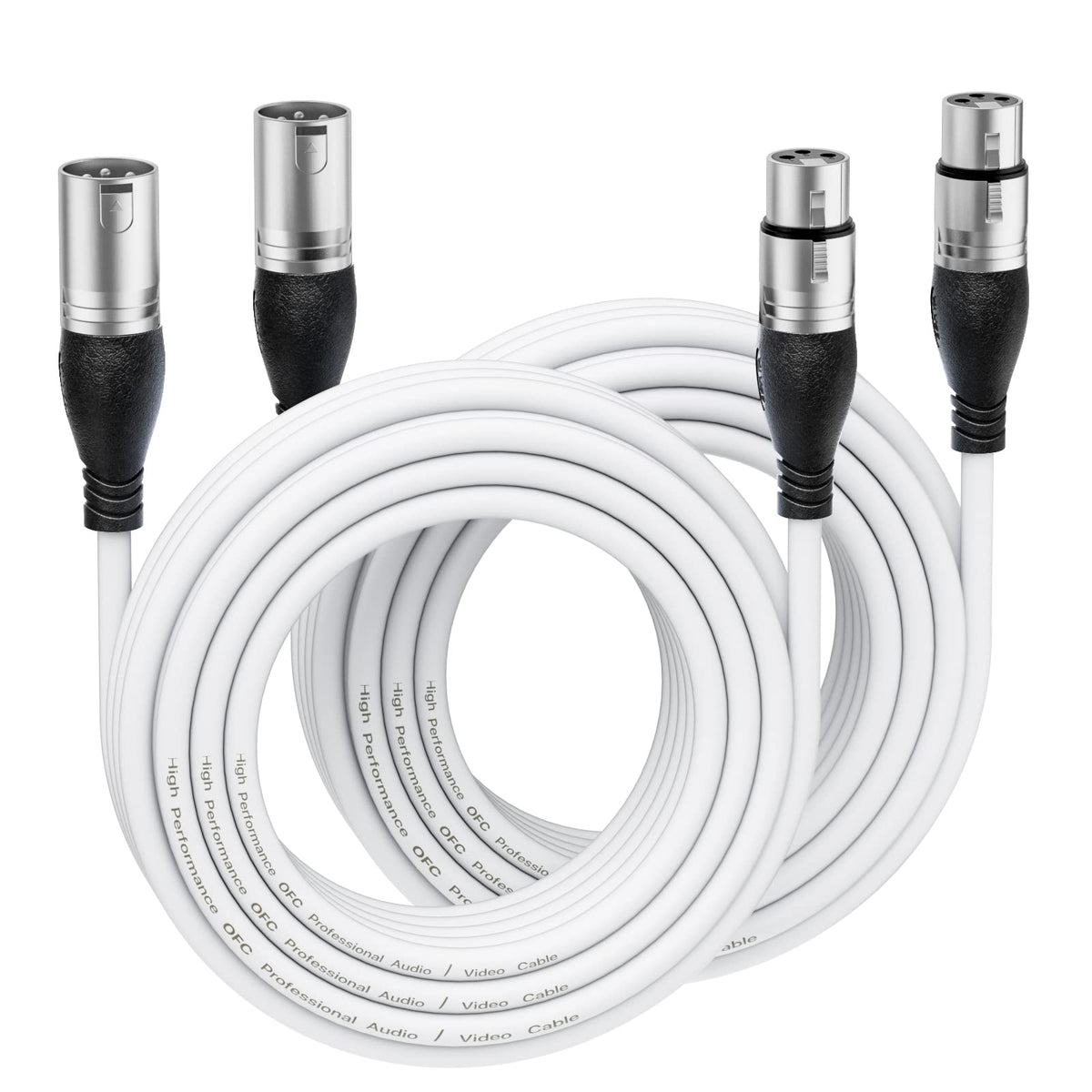 Ebxya Xlr Cable 20 Ft 2 Packs   Premium Microphone Cable Patch Speaker Cable 3 Pin Xlr Male To Female, White