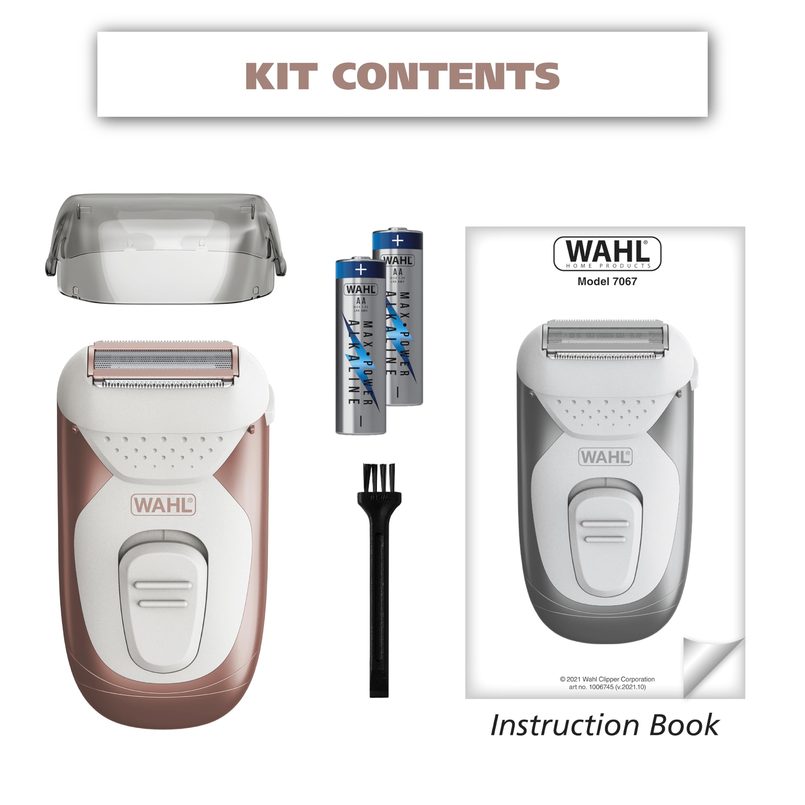 Wahl Smooth Confidence Ladies Waterproof Cordless Battery Shaver For Legs, Bikini Line, And Armpits   Model 7067