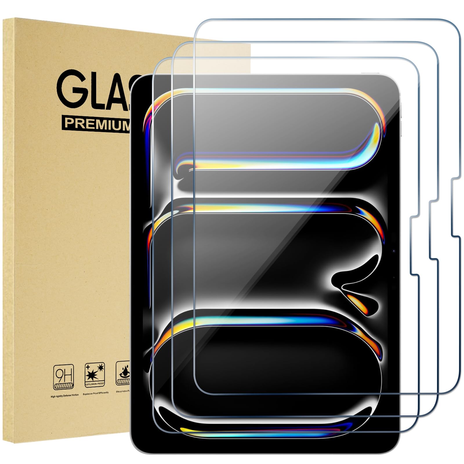 Procase Screen Protector For Ipad Pro 13 Inch(M4)/ Ipad Air 13 Inch(M2) 2024 Tempered Glass Screen Saver Protective Film Guard  