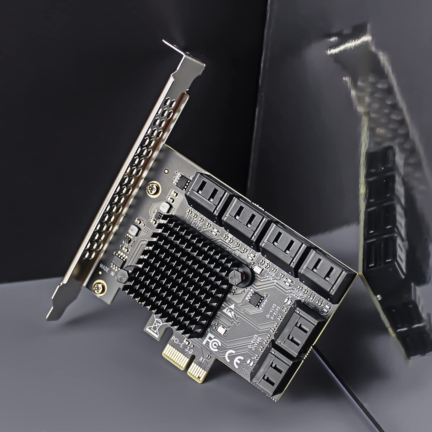 Glotrends Sa3112J 12 Ports Pcie Sata Expansion Card, Including Sata Cables And 1:5 Sata Splitter Power Cable, Compatible With Wi