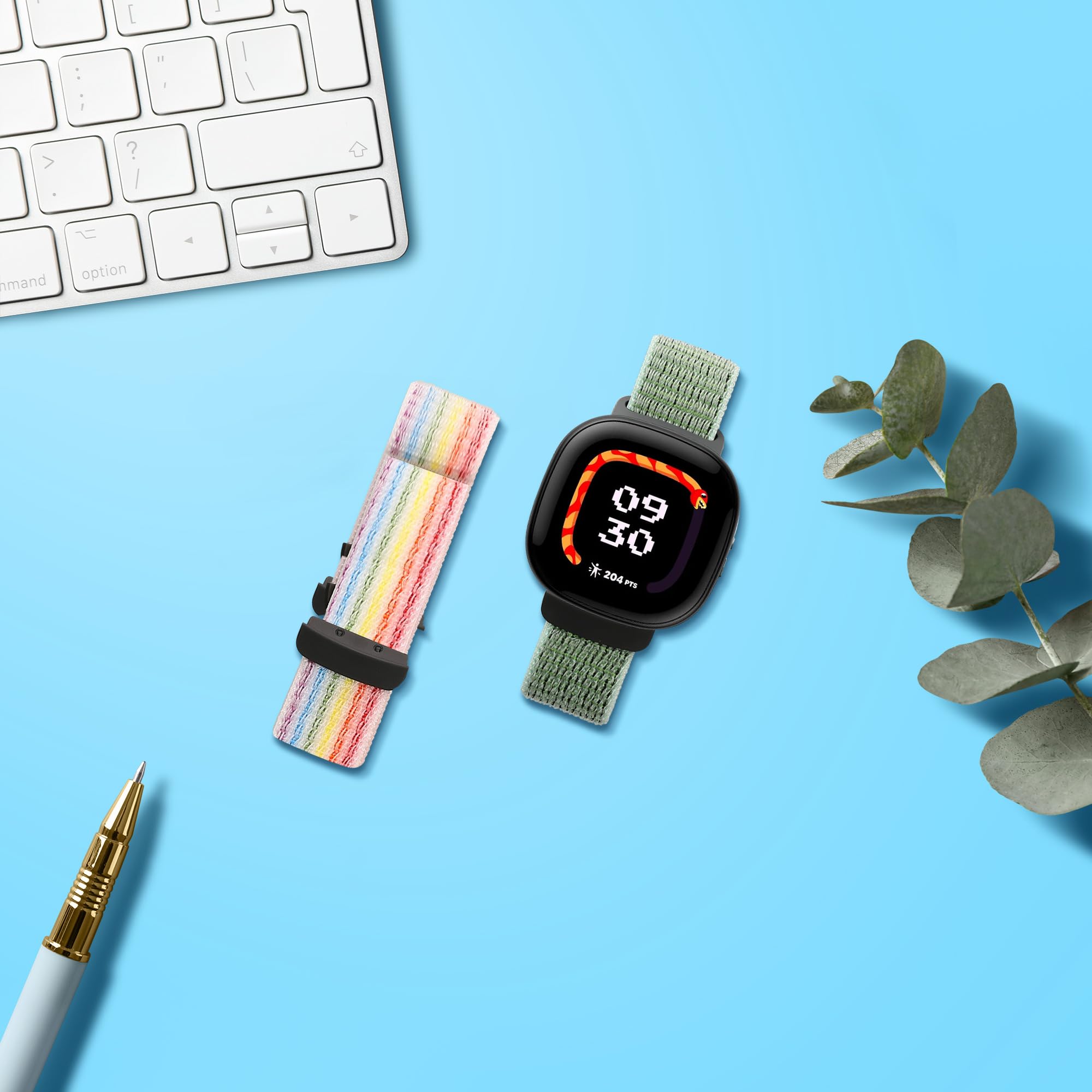 Kwmobile Nylon Smartwatch Strap Compatible With Fitbit Ace Lte Kids Watch Strap - 2X Fitness Tracker Replacement Wristband With