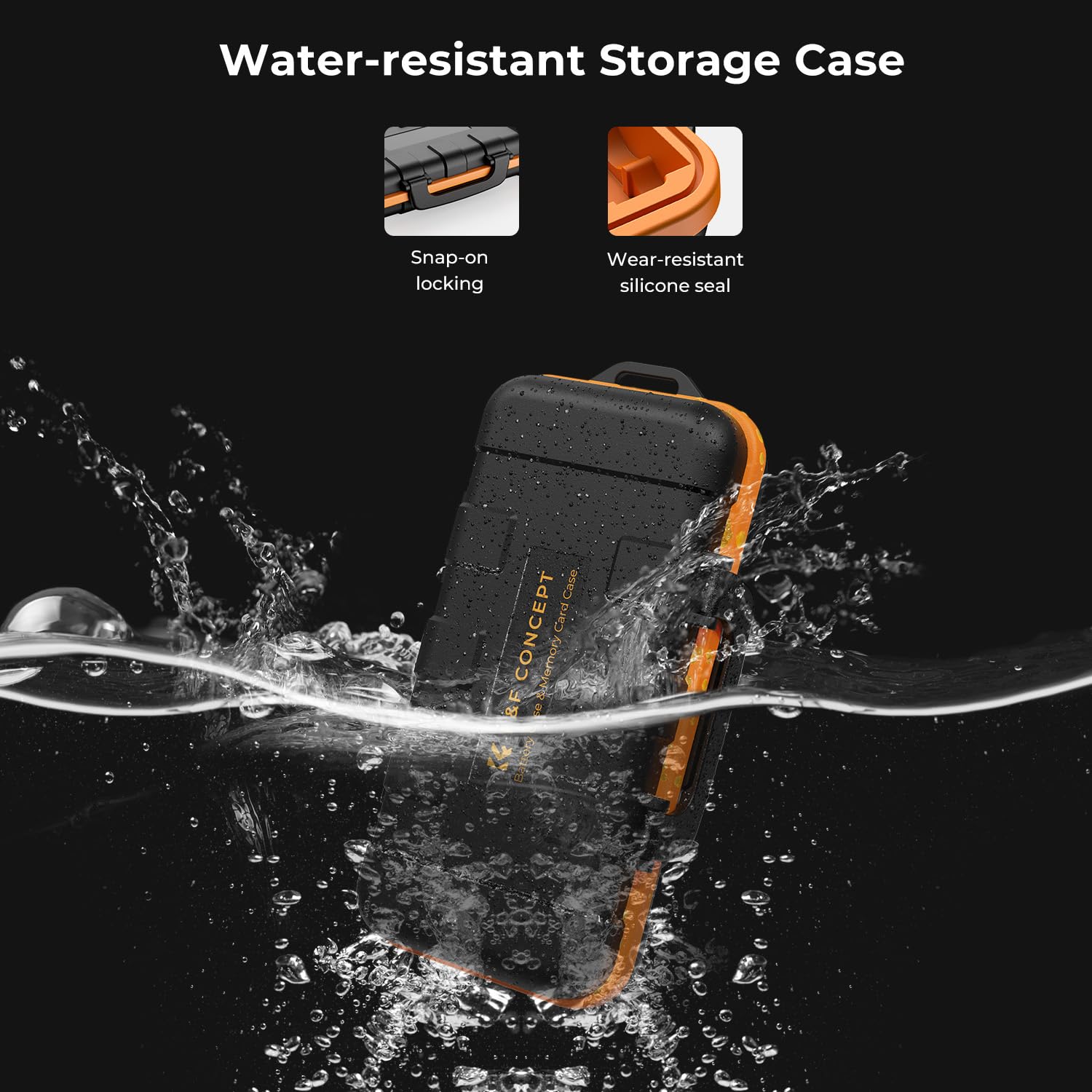 K&F Concept Camera Battery Sd Card Holder For 4 Sd Cards, 2 Camera Batteries, 6 Tf Cards, 2 Cf Cards Or 2 Xqds, Water Resistant And Anti Shock Case, Camera Accessories, Small Sd Card Case