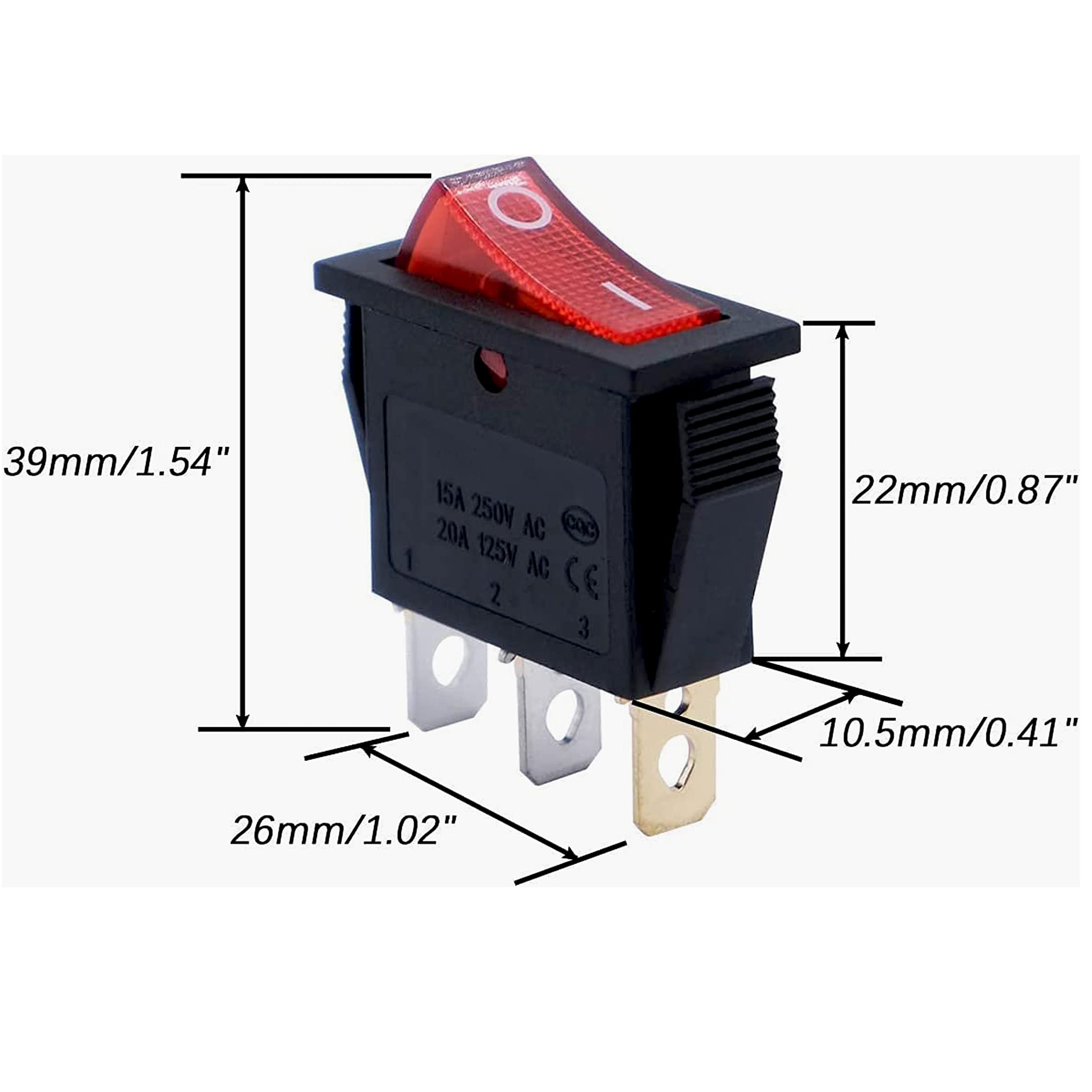 2 Pack 120927 24 On Off 120 Volt 3 Prong Plug Rocker Switch Lighted For Electric Fireplaces Fmi Desa 29 159 1 Heater Switch 2878