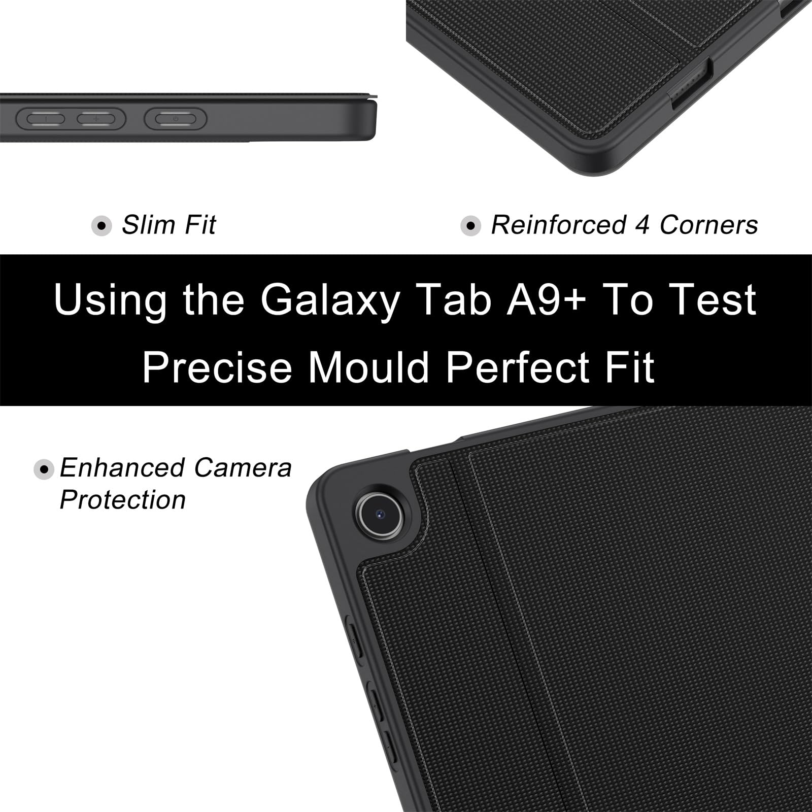 Soke Case For Galaxy Tab A9+/A9 Plus 11 Inch 2023, Shock Proof Smart Folio Stand Case, Multi  Viewing Angles, Soft Tpu Back Cover For Samsung Galaxy Tab A9+ Tablet [Sm X210/X216/X218], Black