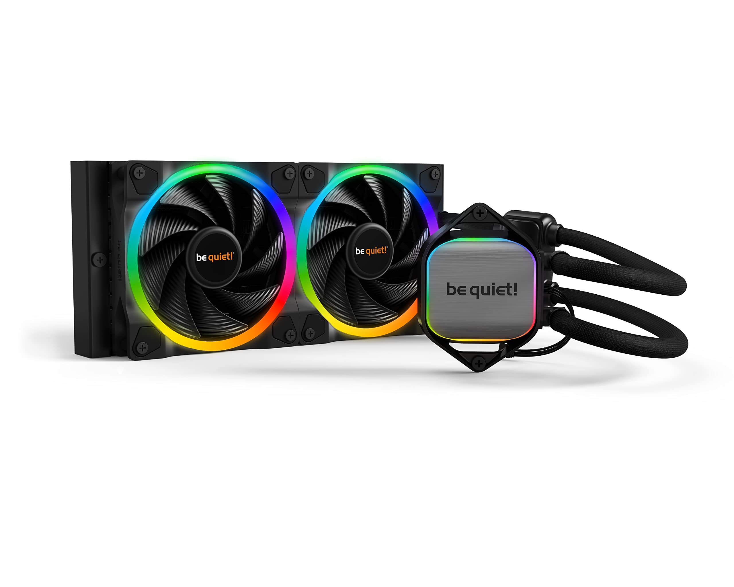 be quiet! Pure Loop 2 FX 240mm, CPU Liquid Cooler for Intel Core i3/i5 or AMD Ryzen 3/5, ARGB LED Illumination, 2X Light Wings P