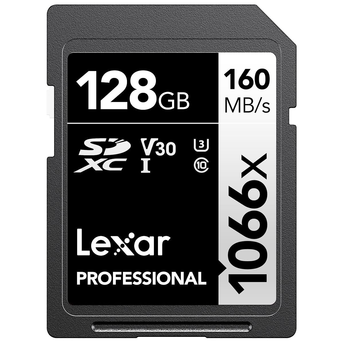 Lexar 128GB Professional 1066x SDXC Memory Card, UHS-I, C10, U3, V30, Full-HD & 4K Video, Up To 160MB/s Read, for DSLR and Mirrorless Cameras (LSD1066128G-BNNNU)