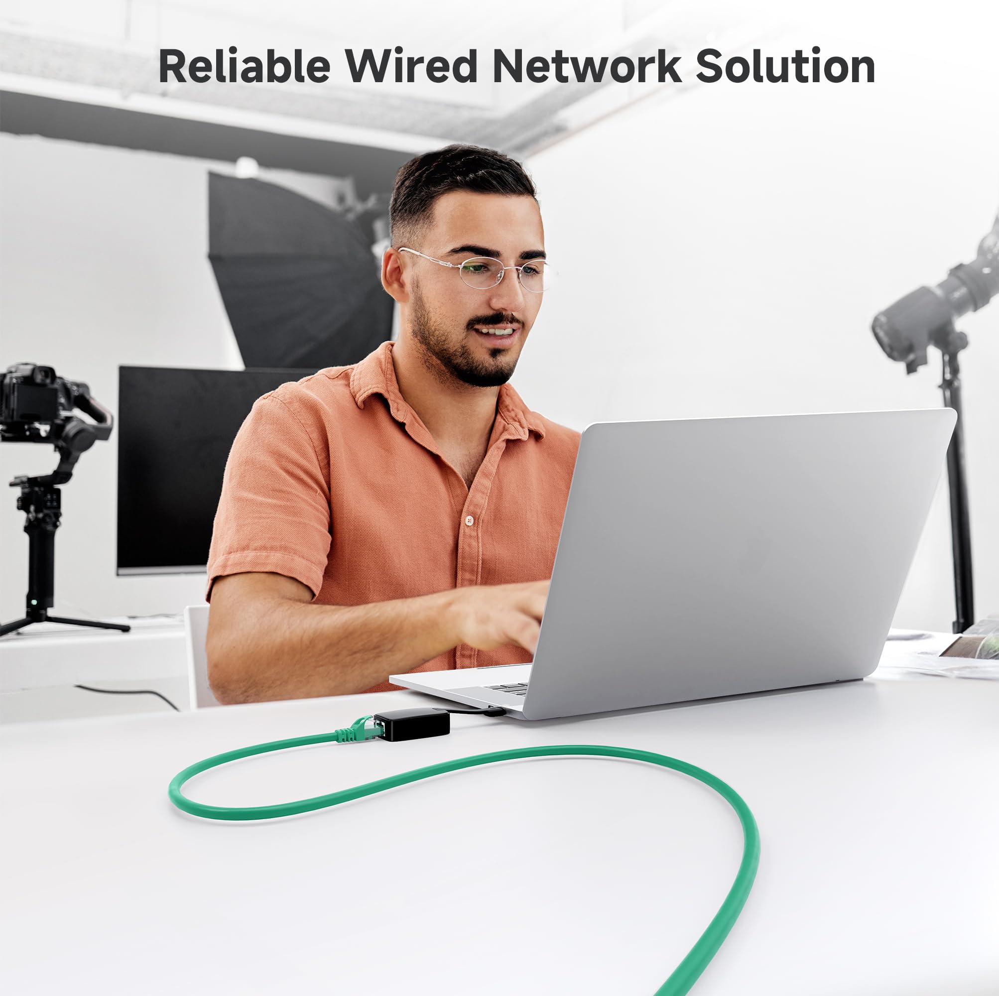 Cable Matters 10Gbps Snagless Cat 6 Ethernet Cable   30Ft, Cat 6 Cable, Cat6 Cord, Ethernet Cord, Green