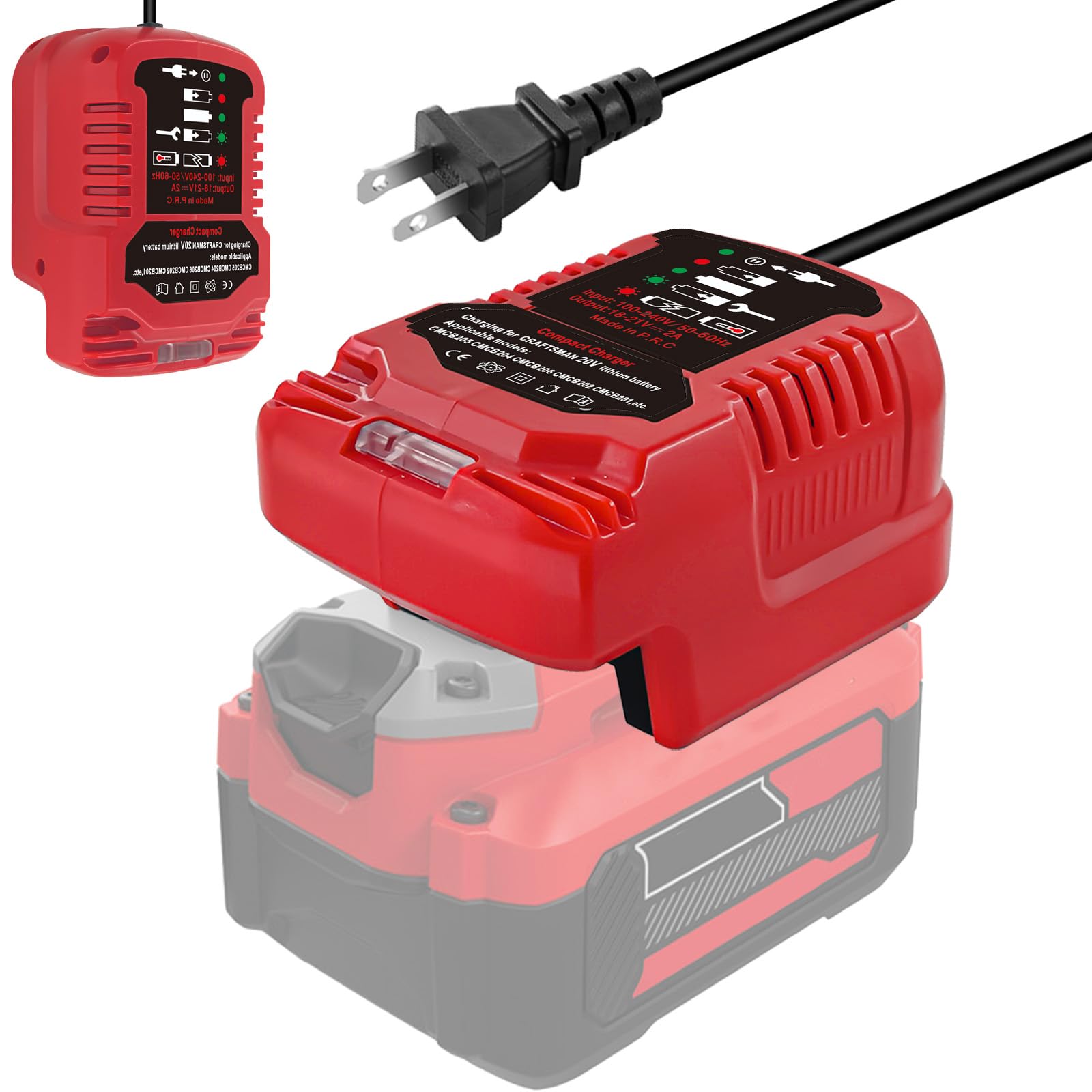 CMCB104 V20 Battery Fast Charger Replacement for All Craftsman 20V Max V20 Lithi-um-Ion Battery Charger CMCB124 CMCB100 CMCB101