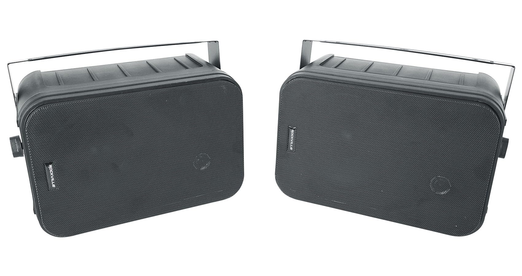 Rockville HP65S-8 Black 6.5 500W Indoor/Outdoor Waterproof Speakers 8-Ohm with Swivel Mounts and Rustproof Metal Grilles for Hom