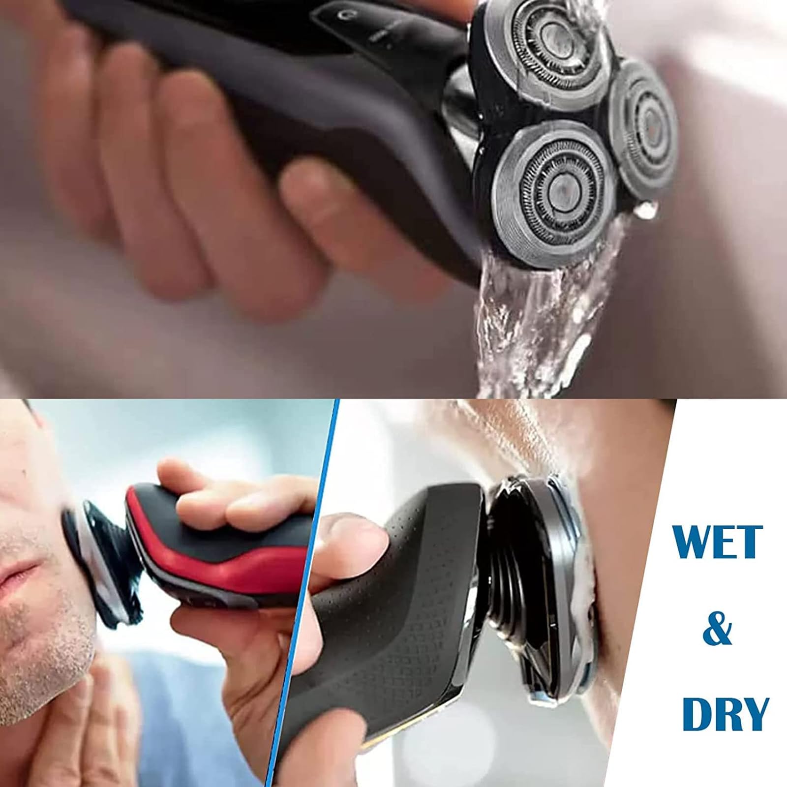 Suleto Sh60/72 Replacement Heads Compatible With Norelco Series 6000 Electric Shaver, Sh60 Razor Head For Series 6000 Shaver S68