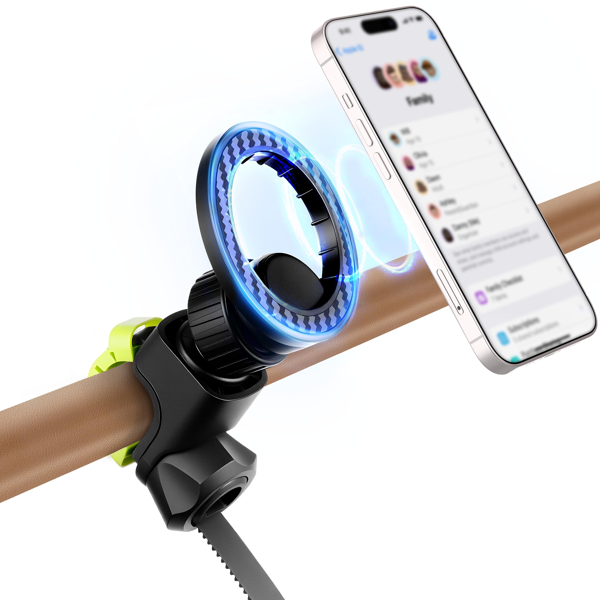 Outxe Magnetic Phone Holder For Stroller, Adjustable Phone Mount With Magsafe For Shopping Cart, Gym Bike Handlebar, Universal M