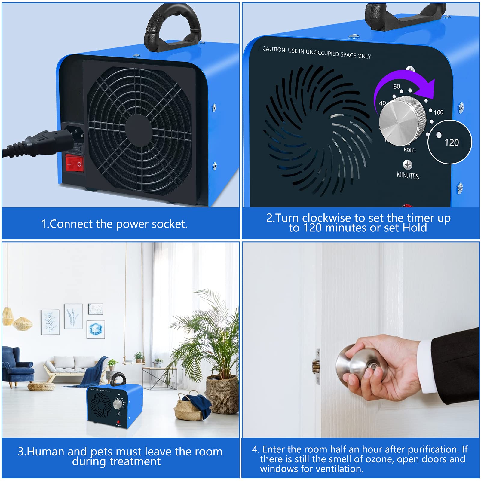 Maleb Ozone Generator 36,000Mg/H   Ozone Machine Odor Removal Odor Eliminator Ionizer Deodorizer Ozonator Ozone Generator Air Pu