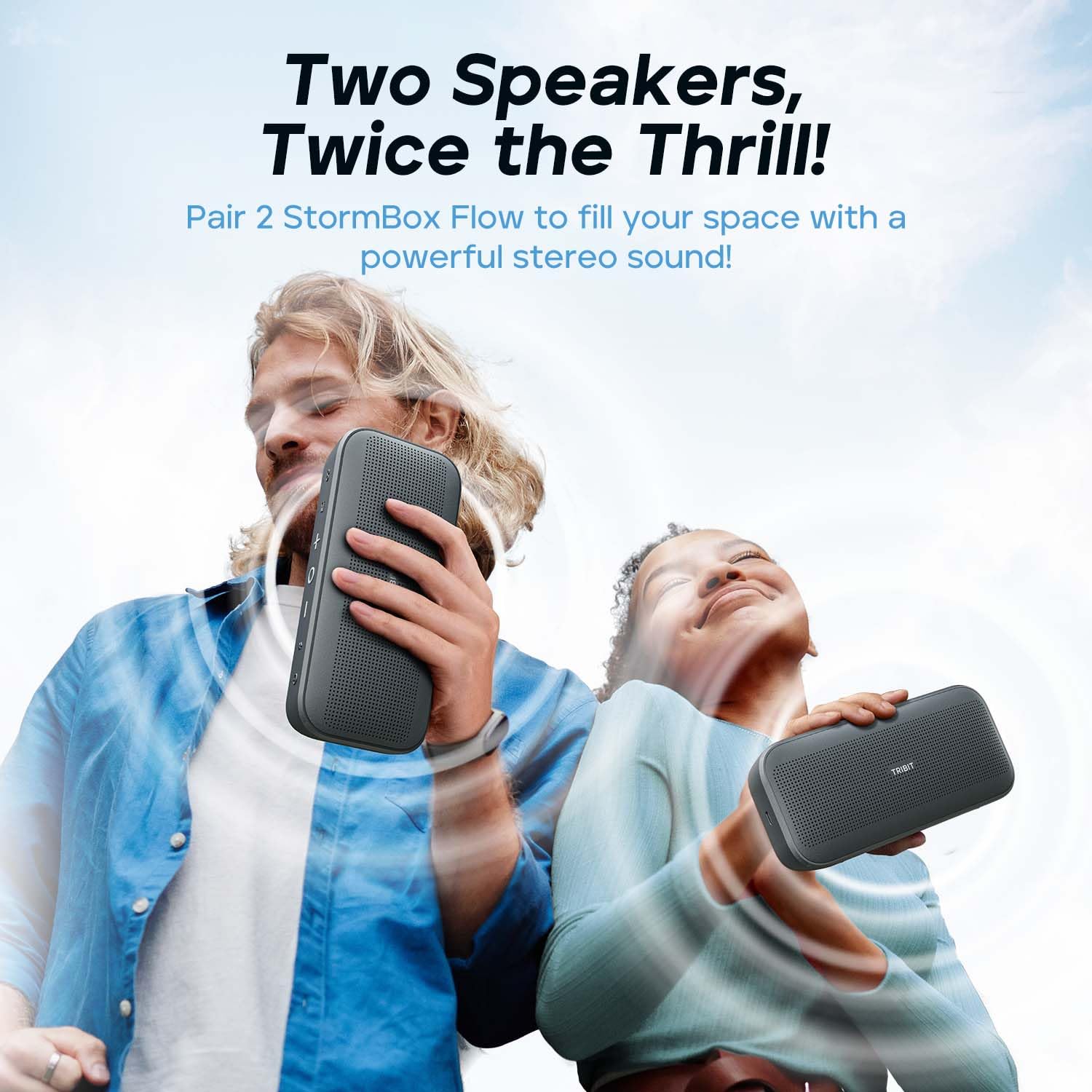 Tribit Stormbox Flow Bluetooth Speaker, Portable Speaker With Xbass, 30H Playtime Wireless Speaker, Ip67 Waterproof, Bluetooth 5