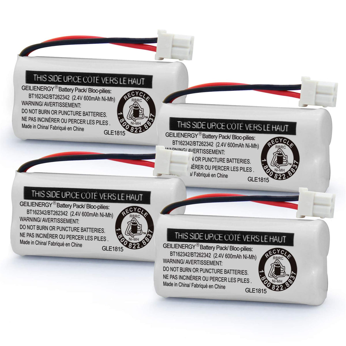 Geilienergy Replacement Battery Bt162342 / Bt262342 Bt166342/Bt266342 Bt183342/Bt283342 Compatible For Cordless Telephones Cs611