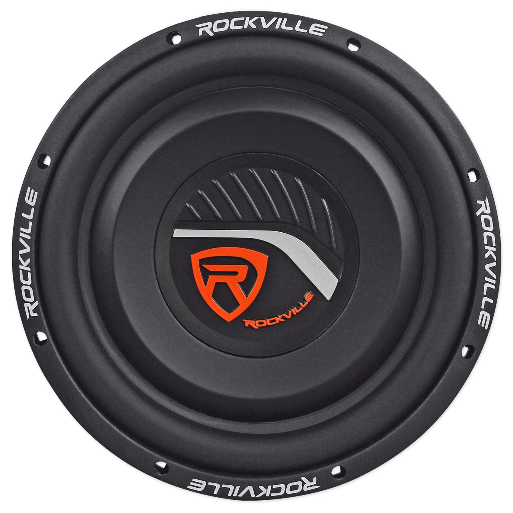 Rockville W10T4-S4 10 Shallow Mount 1200W Peak Car Subwoofer 4-Ohm Sub 300W Rms Cea Rated