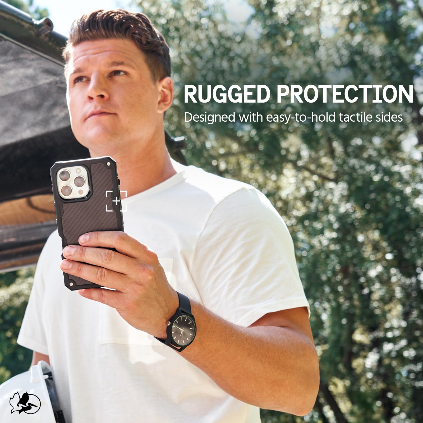 Pelican Shield Iphone 16 Pro Case [Compatible With Magsafe] Rugged Phone Case W/ 21Ft Military Grade Drop Protection   Heavy Dut