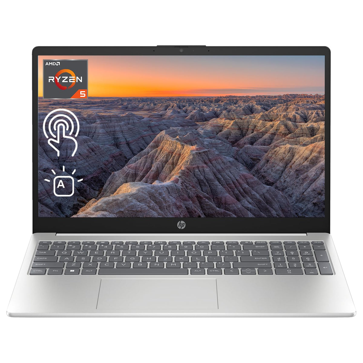 Hp 2023 Newest Laptop, 15.6'' Hd Touchscreen, Amd Ryzen 5 7530U (Beats I7 1165G7), 16Gb Ram, 1Tb Pcie Ssd, Webcam, Backlit Kb, H