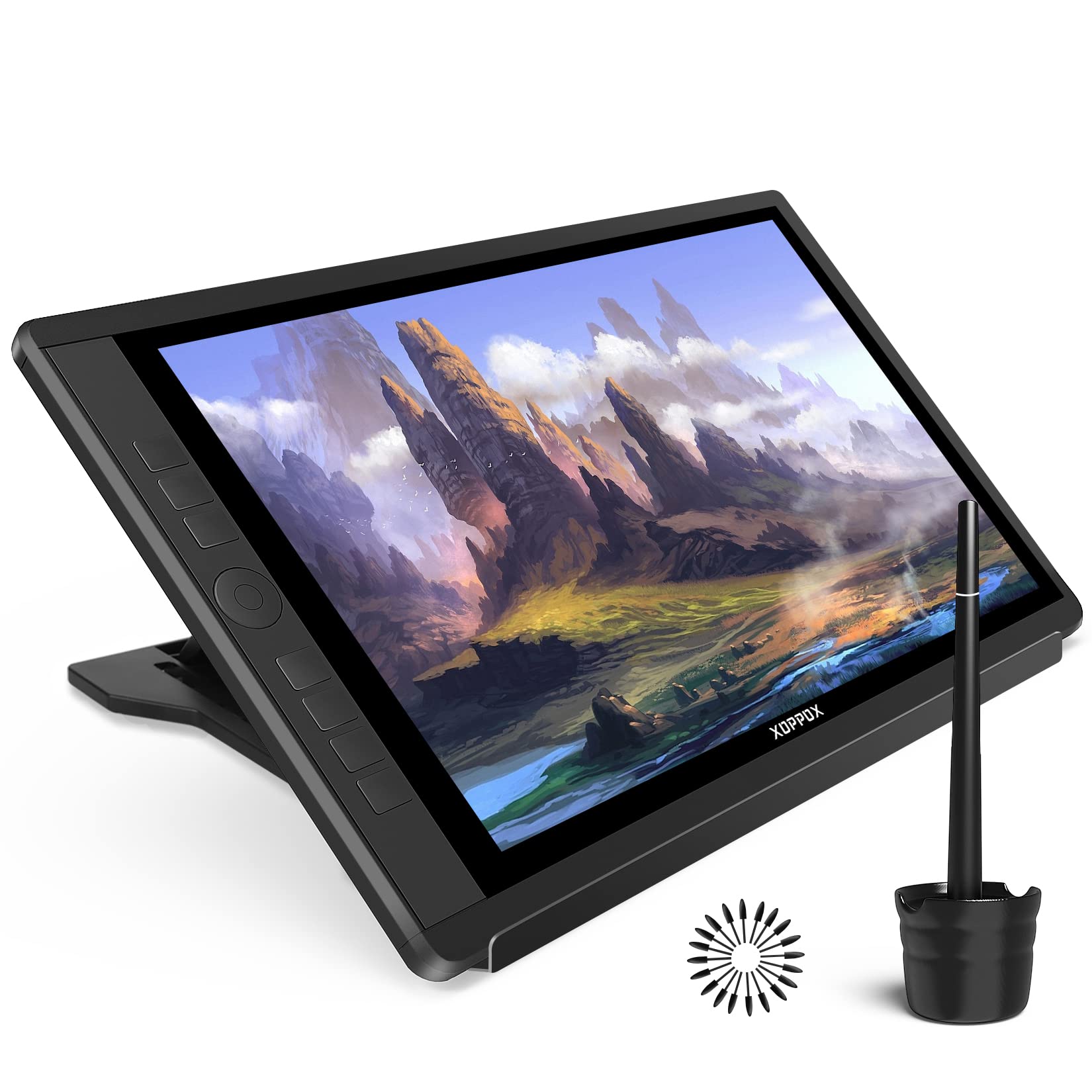 Drawing Tablet With Screen, 15.6'' Xoppox Graphics Drawing Monitor Pen Display With 1080P Full Laminated Screen,Tilt 8192 Levels