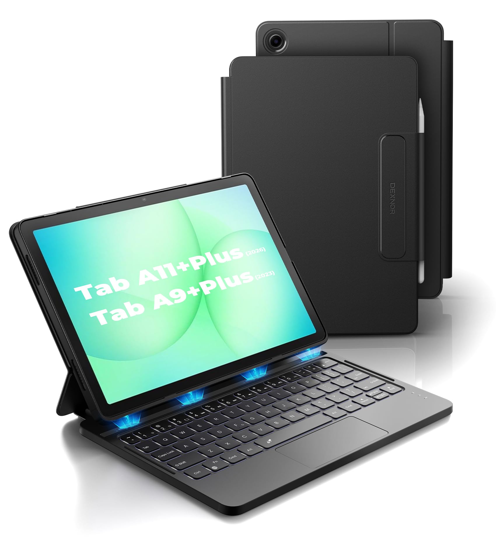 Dexnor for Samsung Galaxy Tab A11+/A9+ Plus Case with Keyboard UltraLight